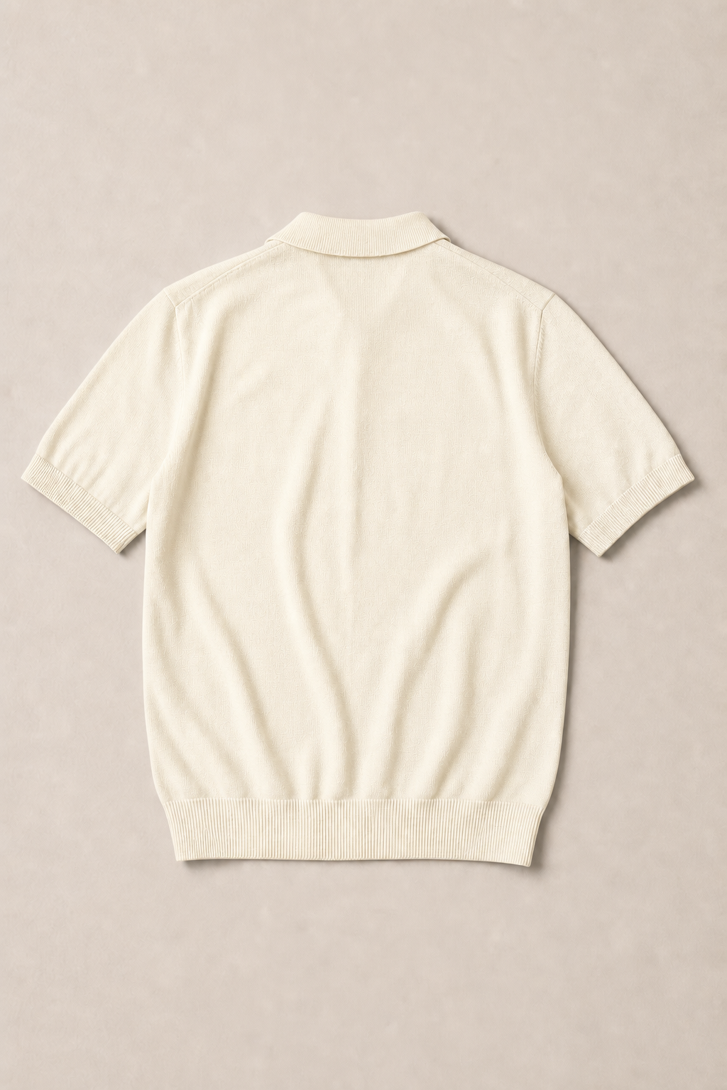 Acentino Casual Polo in Cream — back view