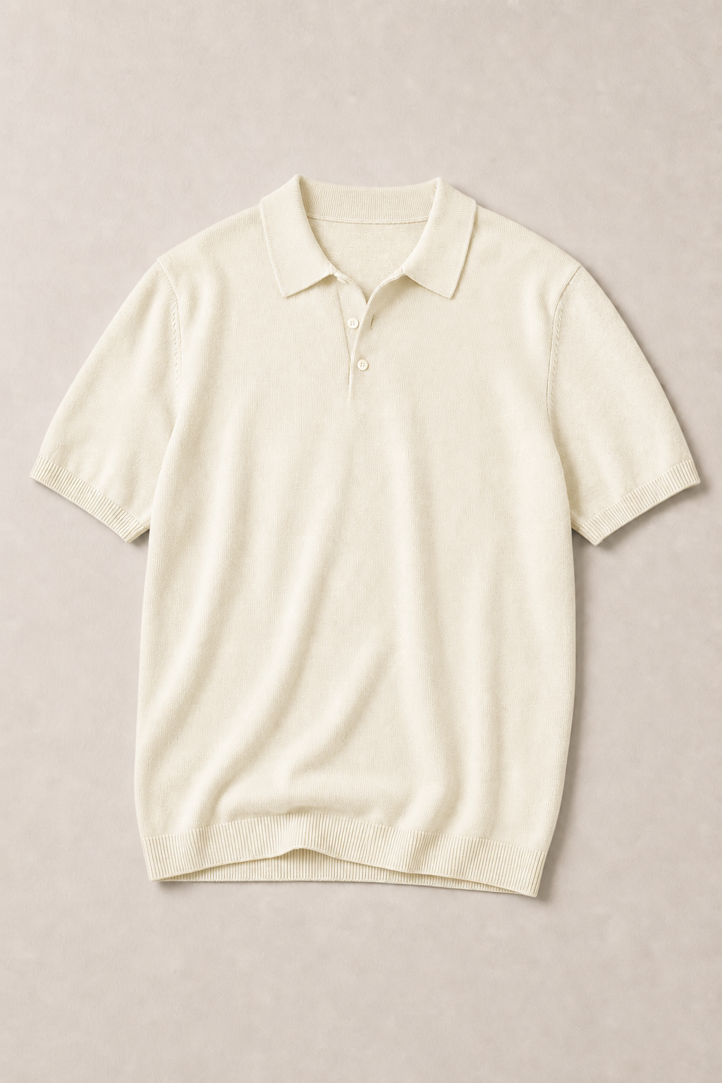 Acentino Casual Polo in Cream — front view