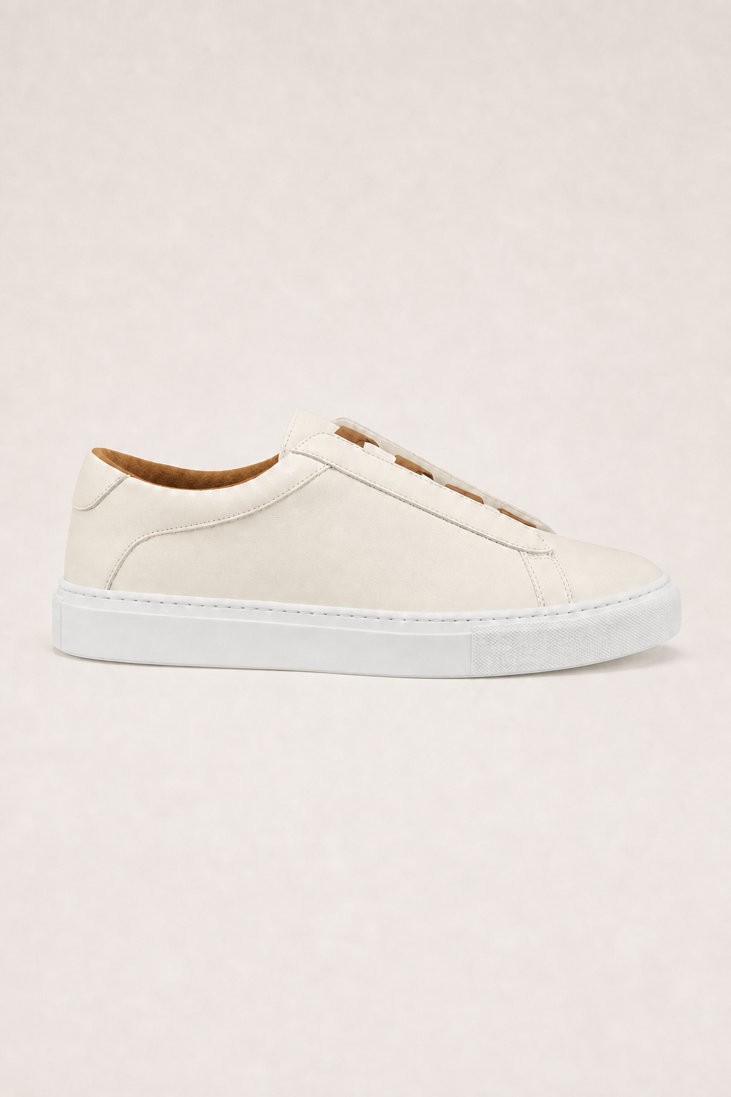 Acentino Leather Sneakers in Cream - side view