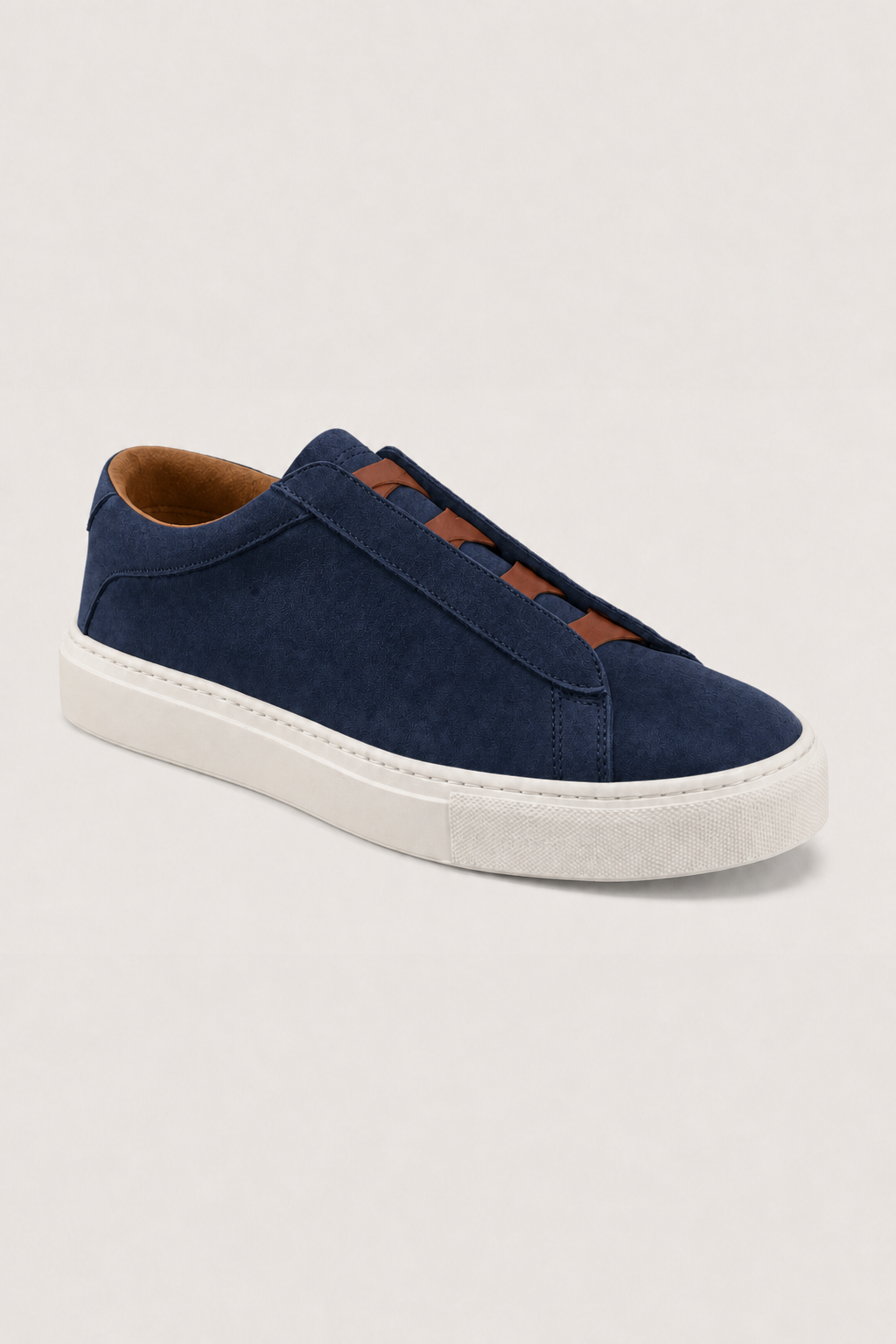 Acentino Leather Sneakers in Navy - angle view