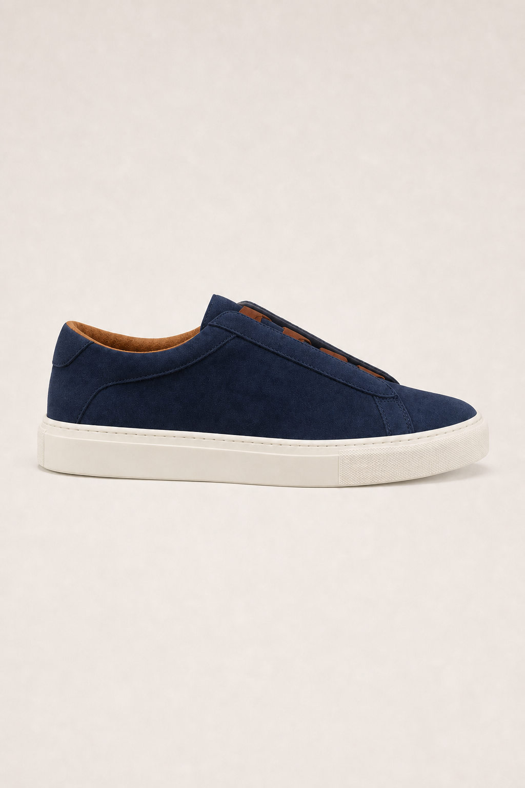 Acentino Leather Sneakers in Navy - side view