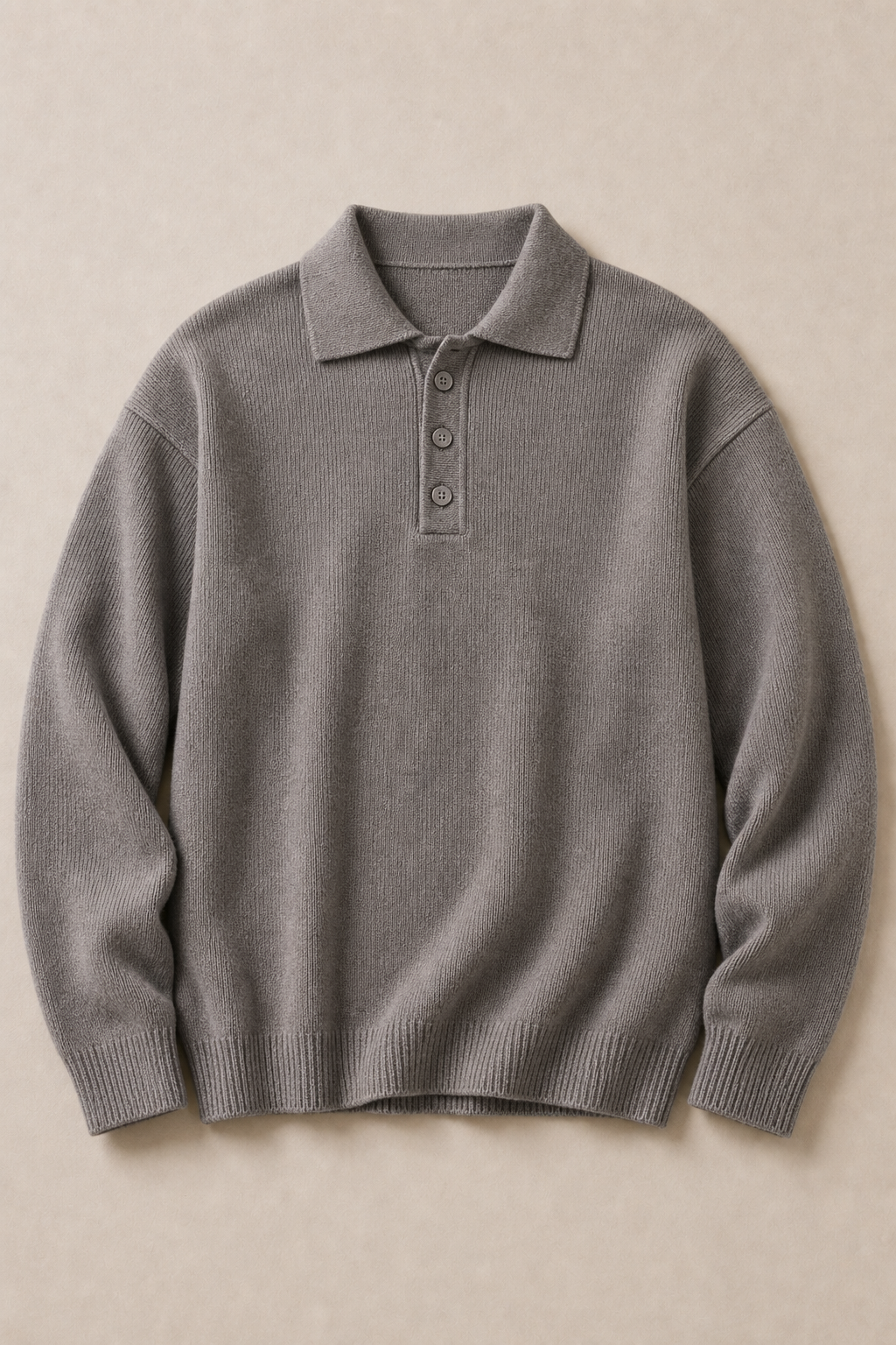The Acentino Polo Sweater in Taupe — front view