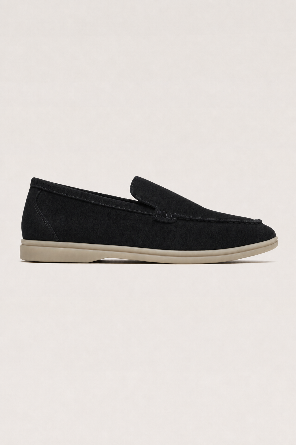 Acentino Premium Suede Loafers in Black - side view