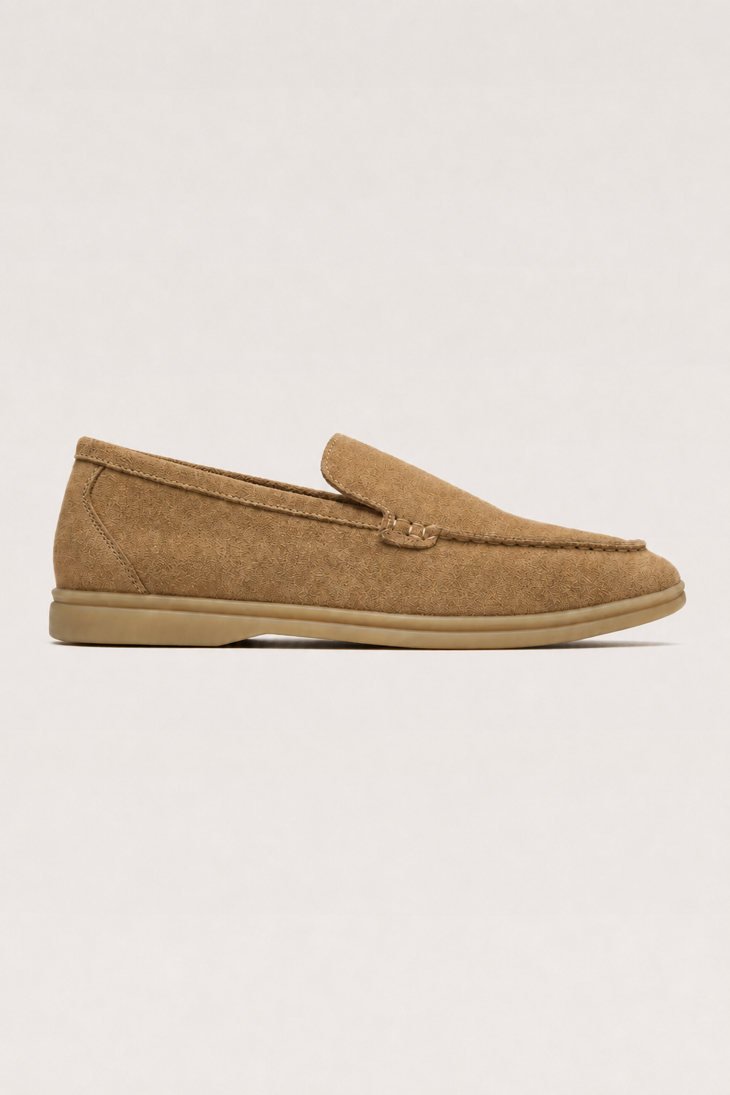 Acentino Premium Suede Loafers in Camel - side view
