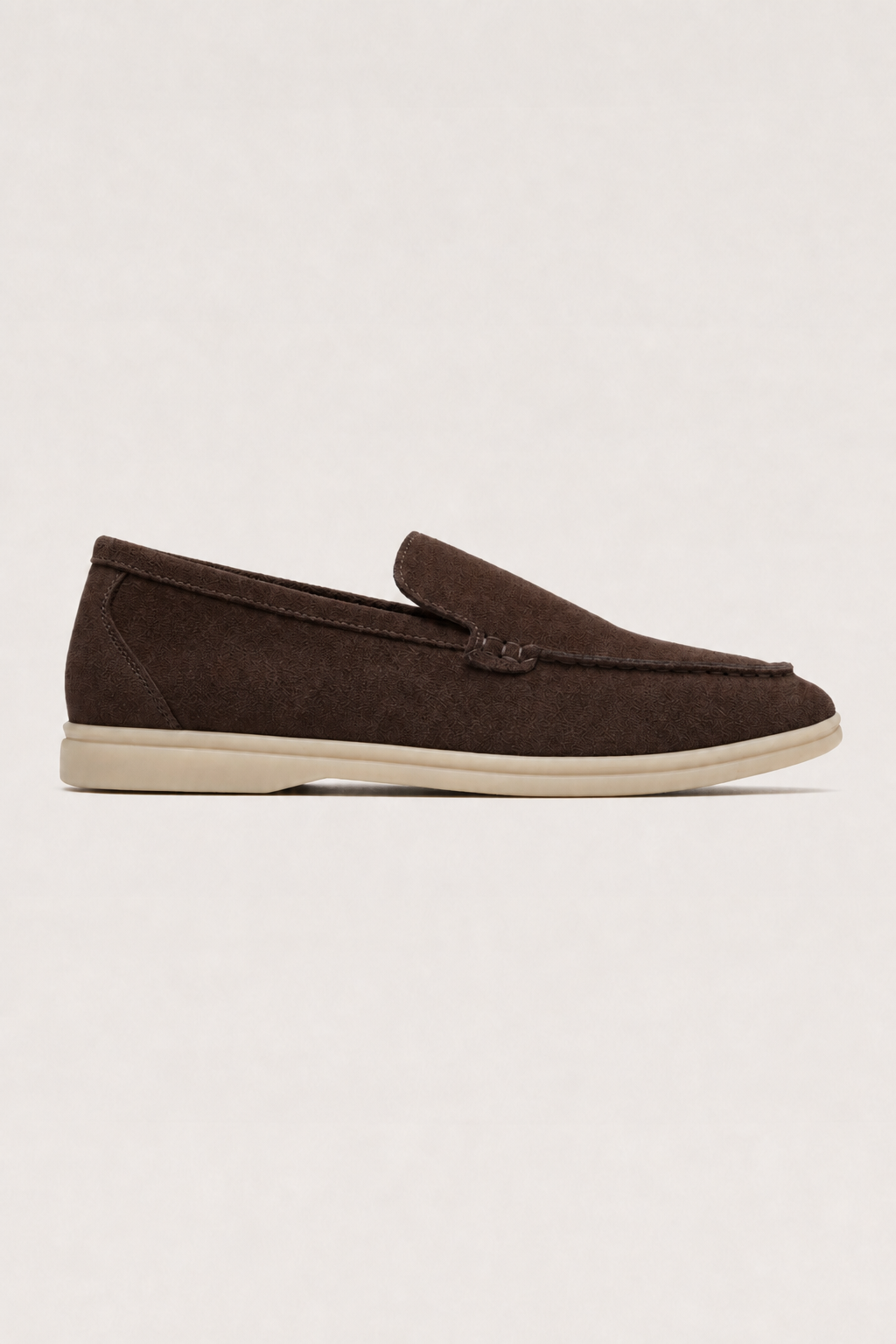 Acentino Premium Suede Loafers in Chocolate - side view