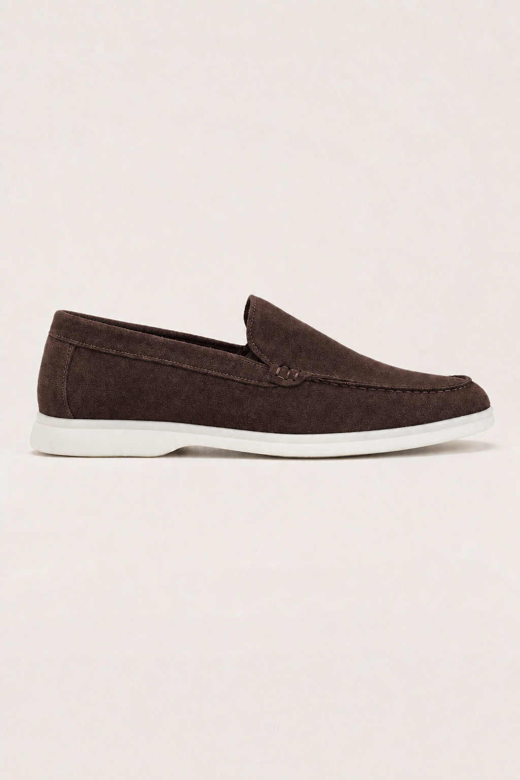 Acentino Suede Loafers in Chocolate - side view