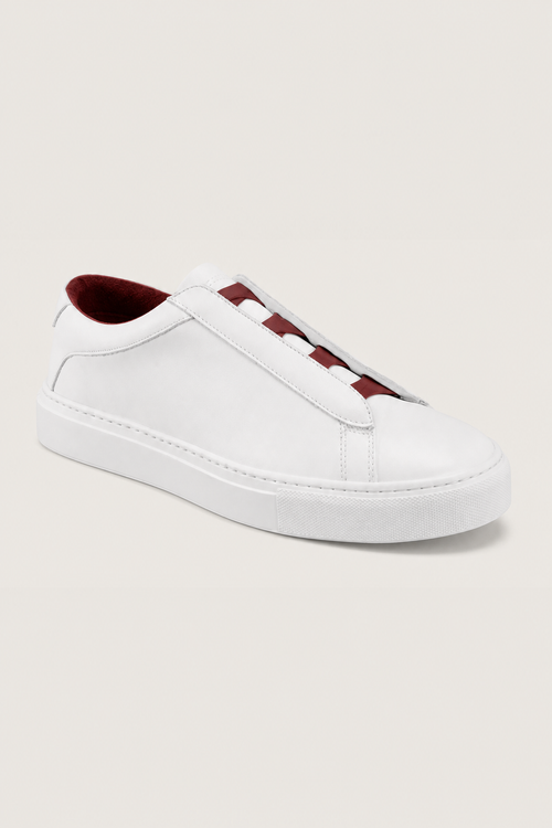 Acentino Leather Sneakers in White - angle view