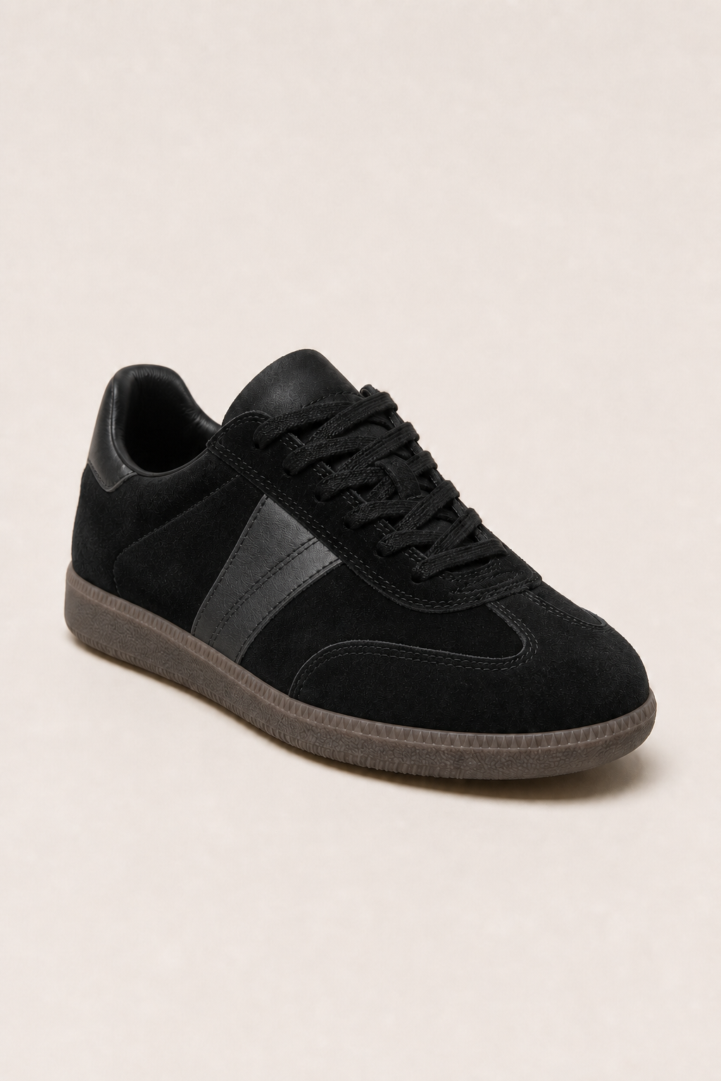 Amalfi Suede Sneakers in Black - angle view