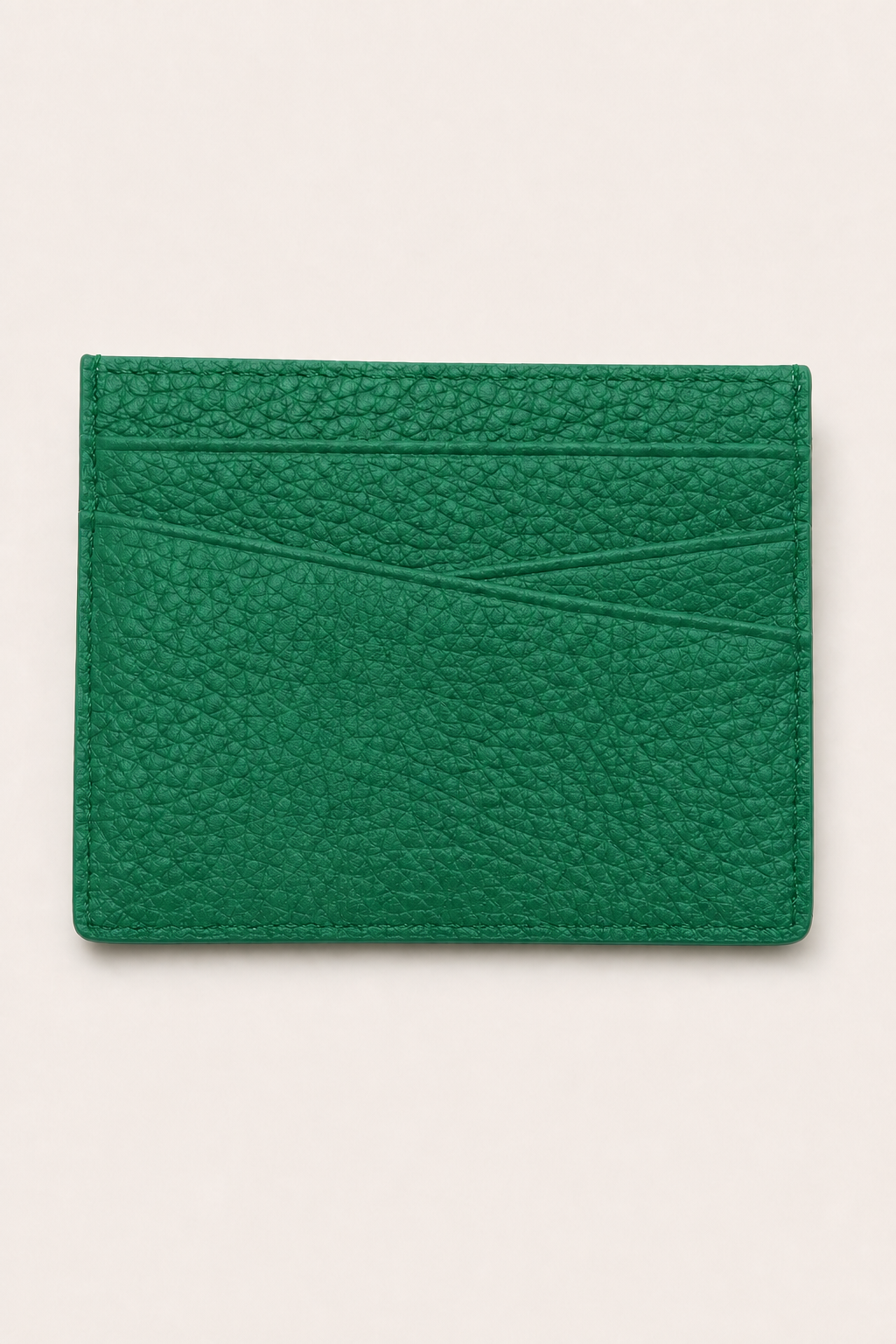 Amalfi Leather Card Holder in Emerald - front view