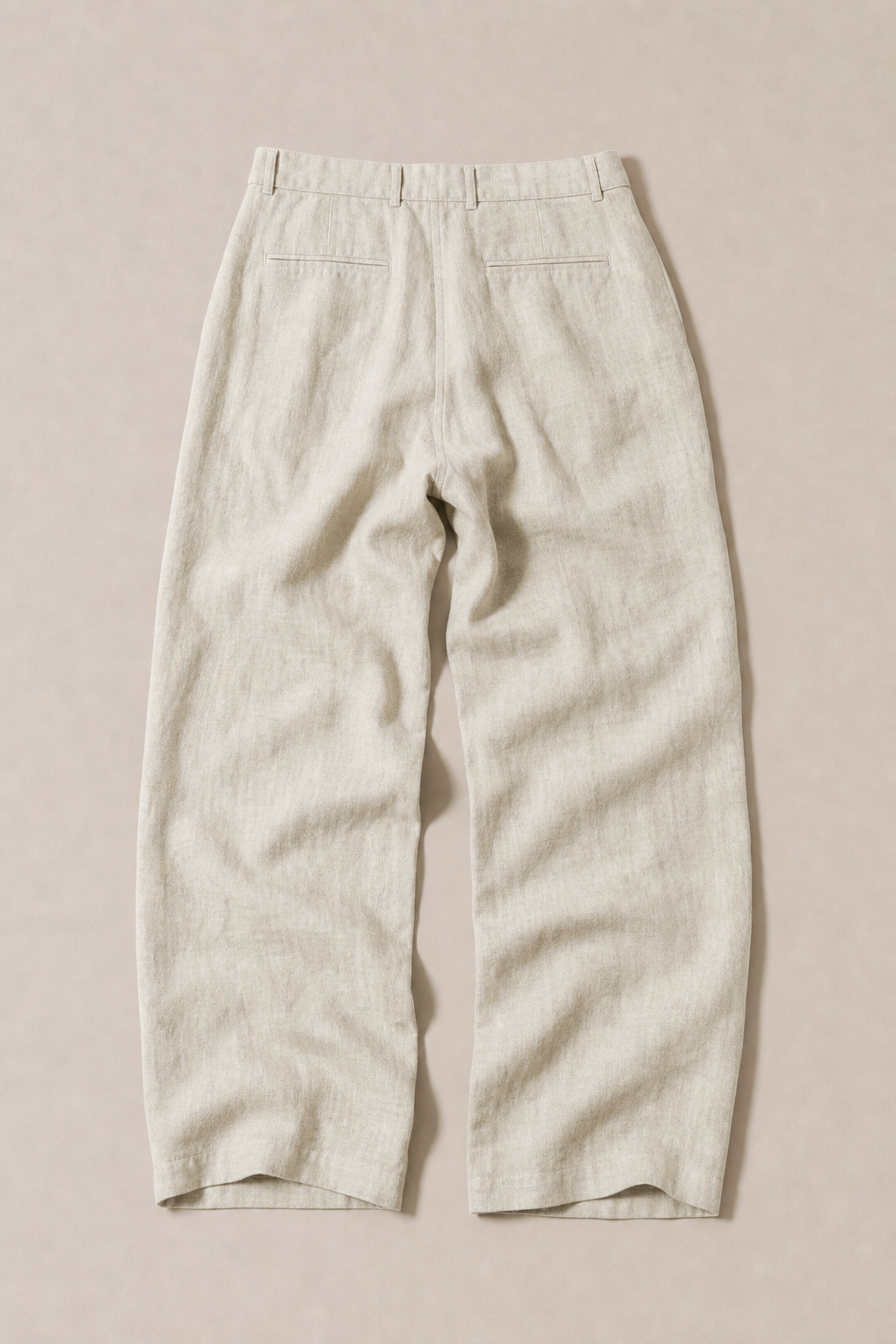 Amalfi Linen Relaxed Trousers in Oatmeal - back view
