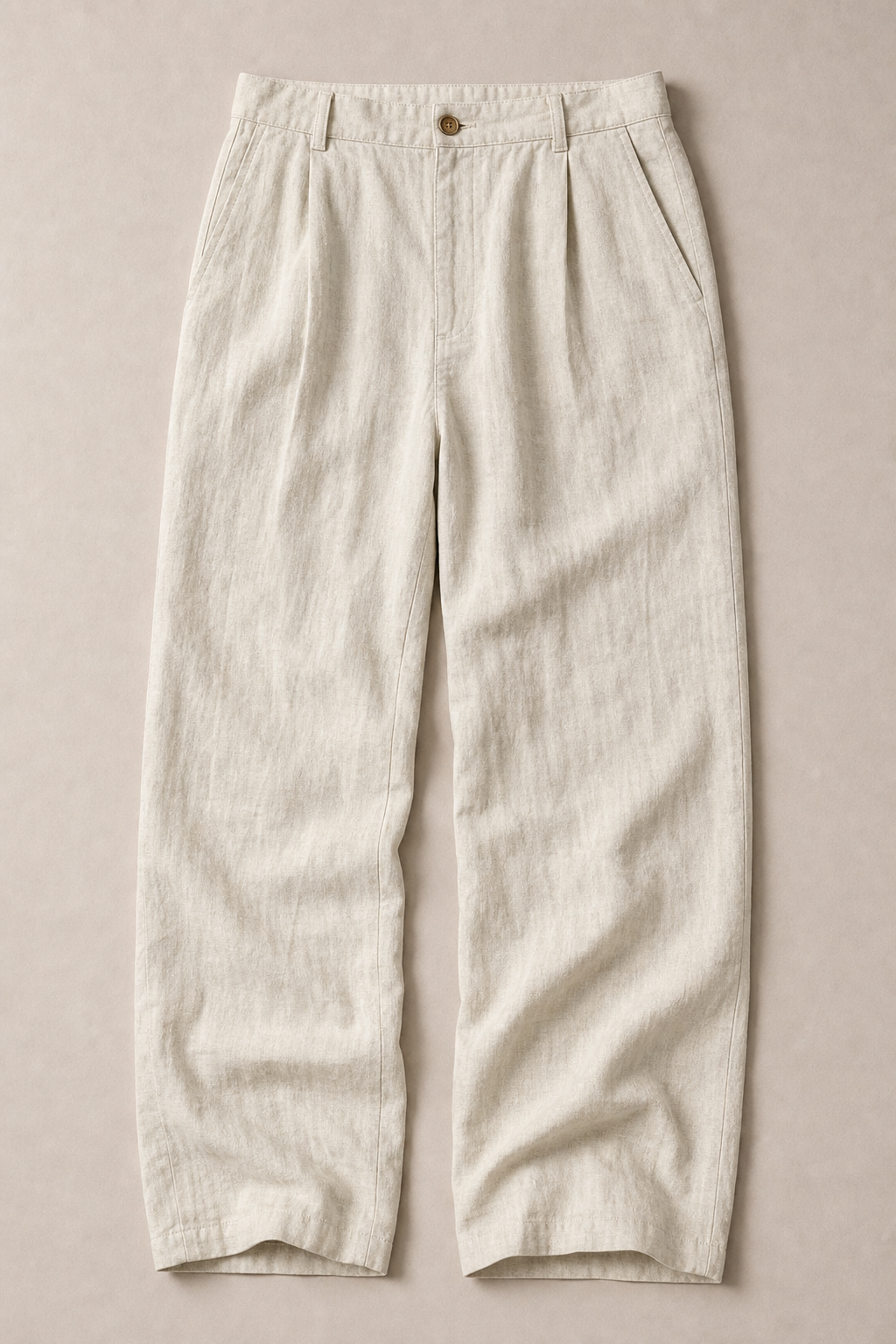 Amalfi Linen Relaxed Trousers in Oatmeal - front view