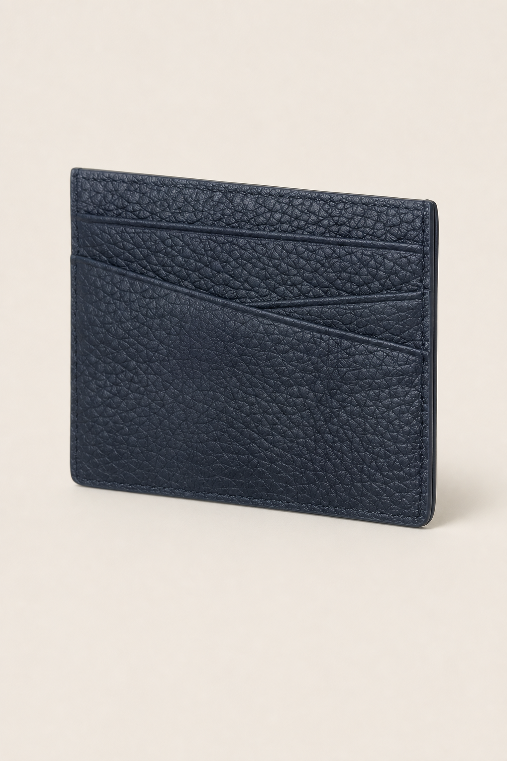 Amalfi Leather Card Holder in Navy - angle view