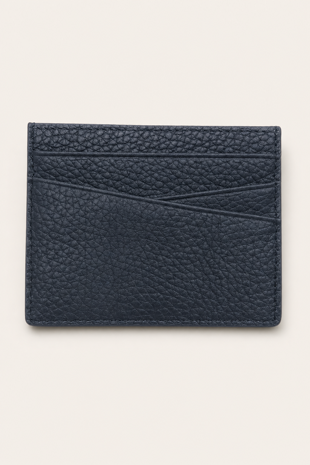 Amalfi Leather Card Holder in Navy - front view