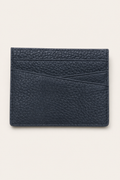 Amalfi Leather Card Holder in Navy - front view