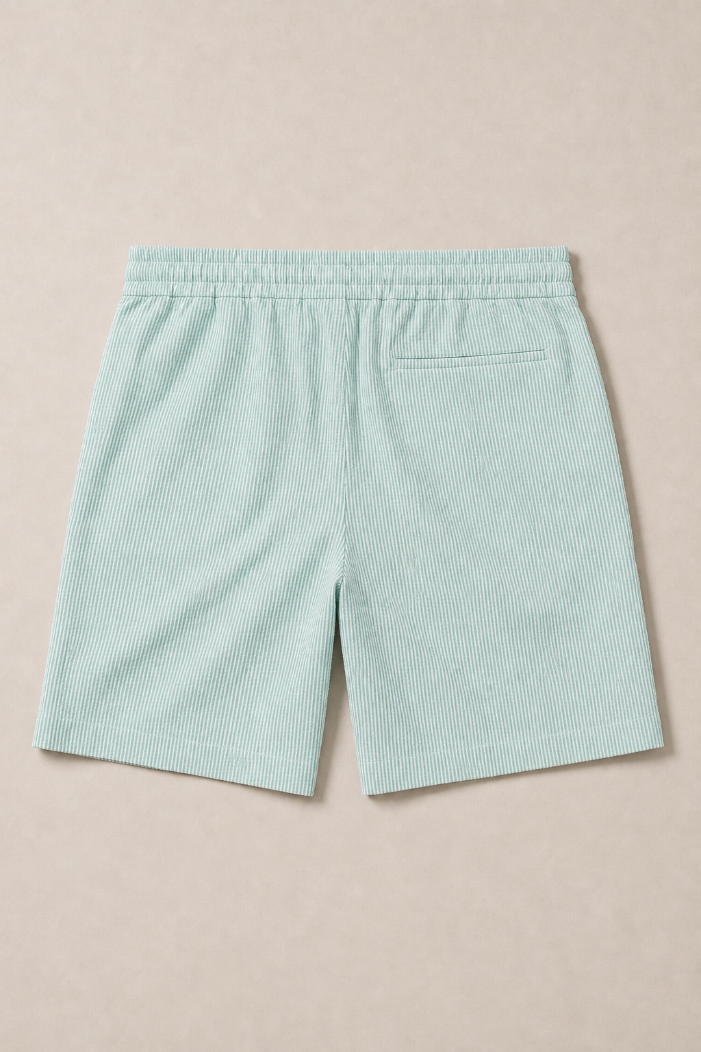 Amalfi Striped Shorts in Turquoise with White Pinstripes - back view
