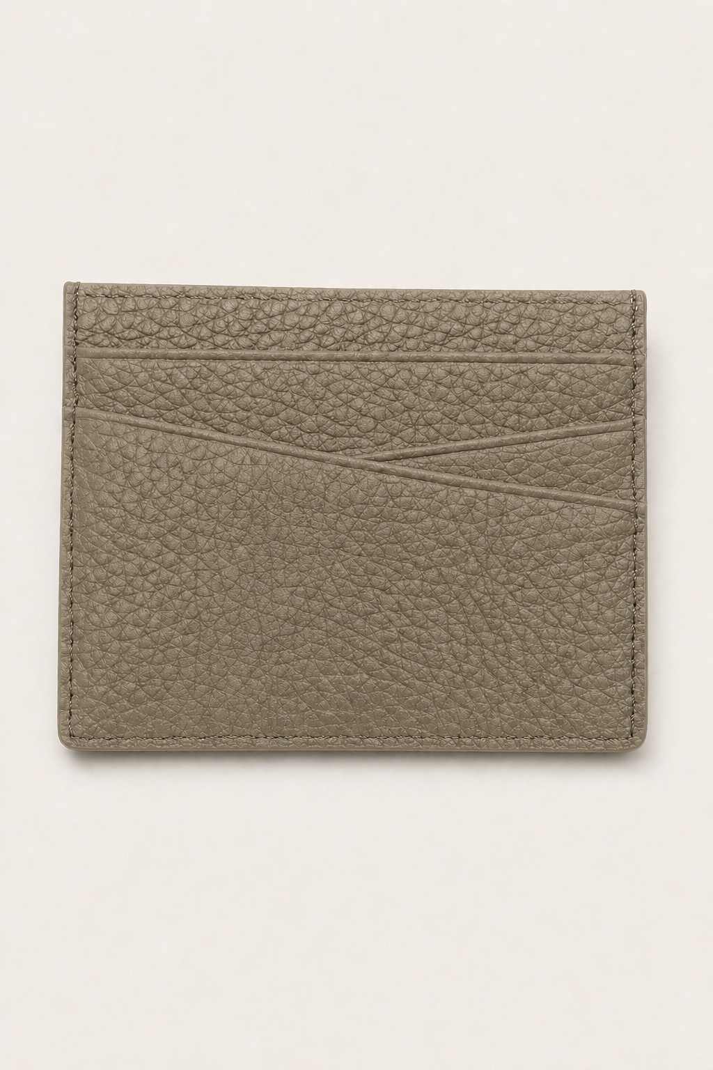 Amalfi Leather Card Holder in Taupe - front view