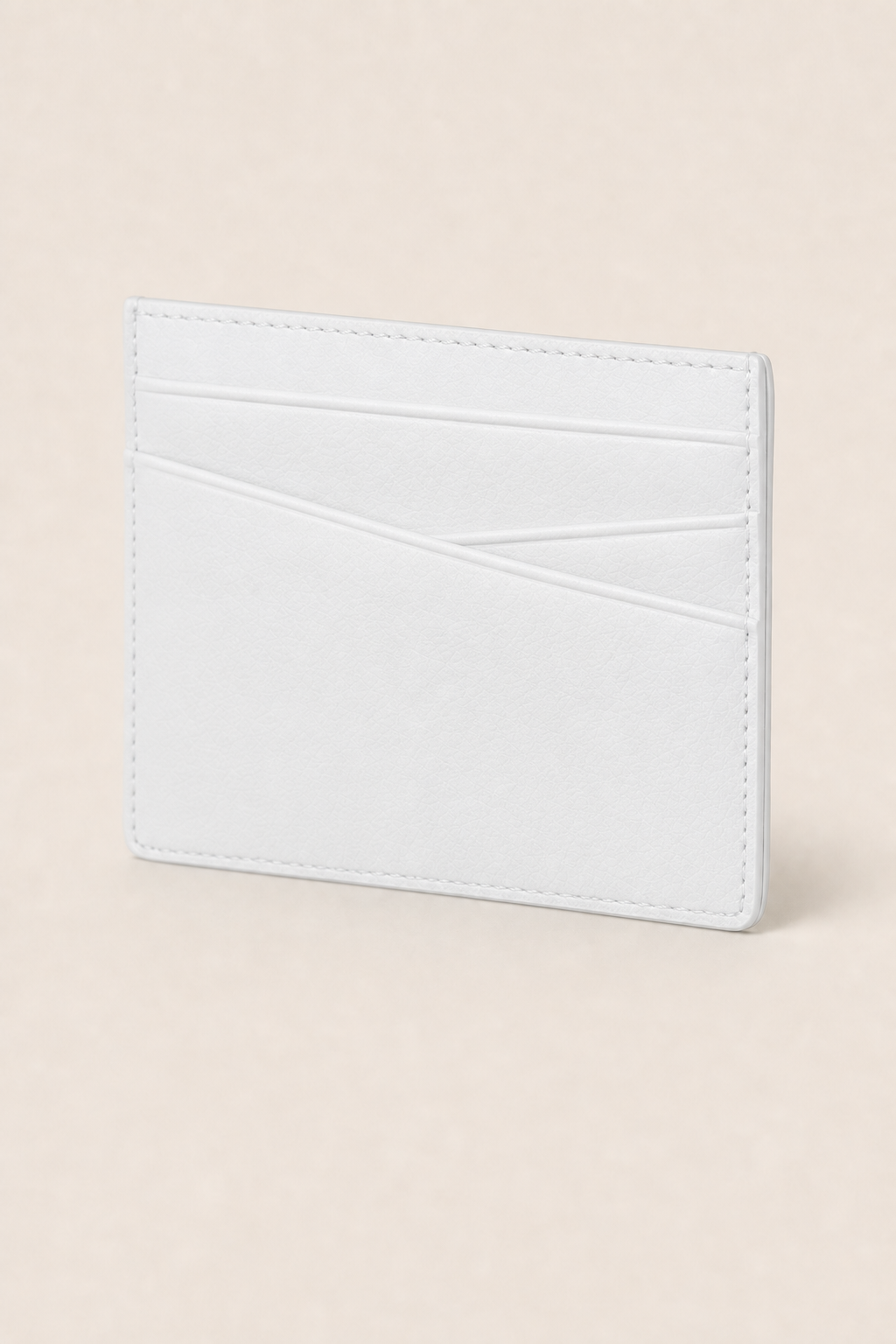 Amalfi Leather Card Holder in White - angle view