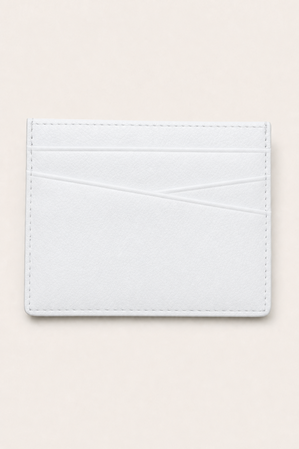 Amalfi Leather Card Holder in White - front view