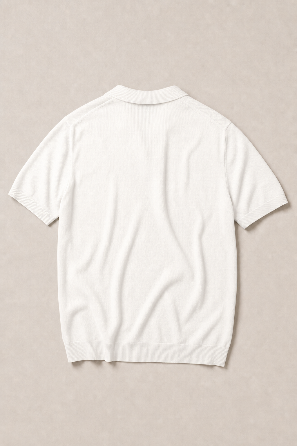 Antibes V-Collar Classic Polo in White — back view
