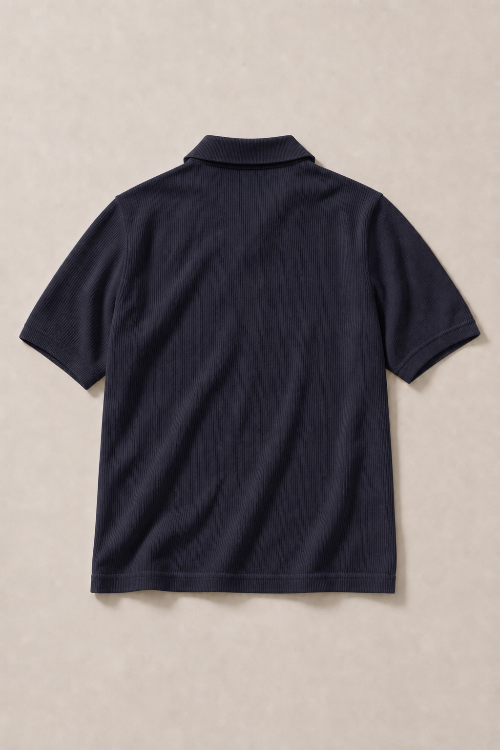 Antibes V-Neck Polo in Navy — back view