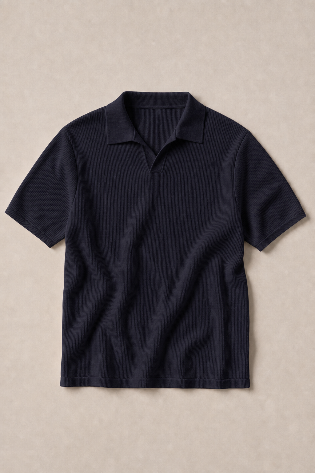 Antibes V-Neck Polo in Navy — front view