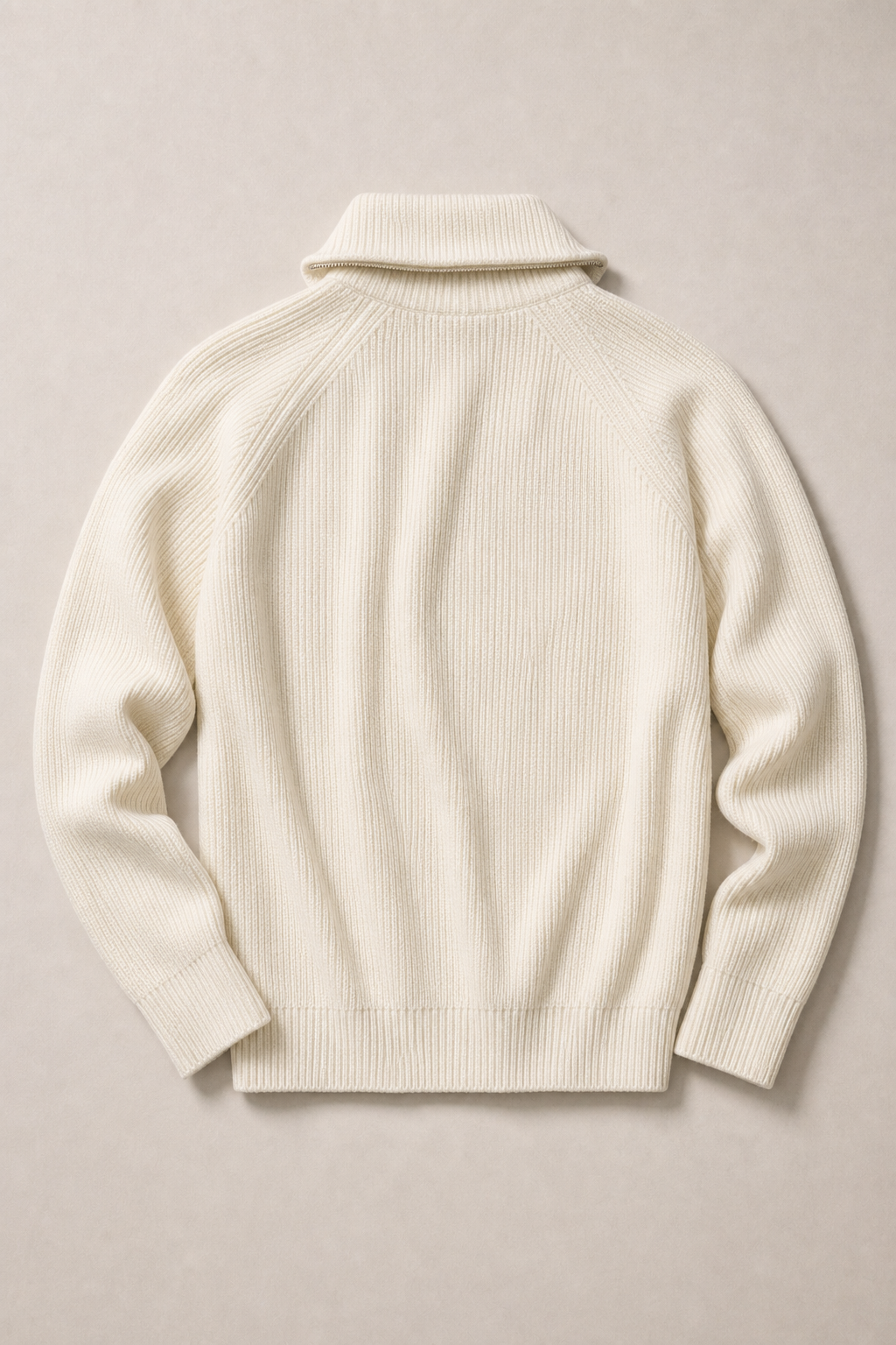 Mykonos Quarter Zip Sweater in Ecru — back view