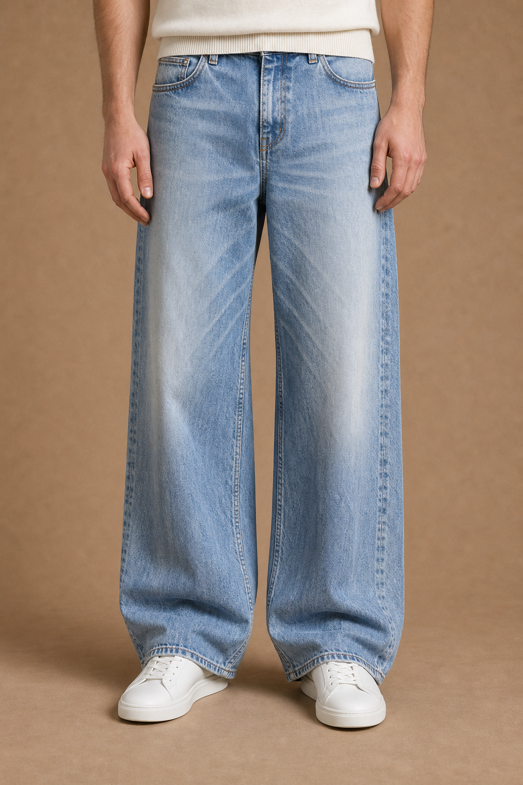 Bari Loose-Fit Jeans in Light Wash on model - alternate pose