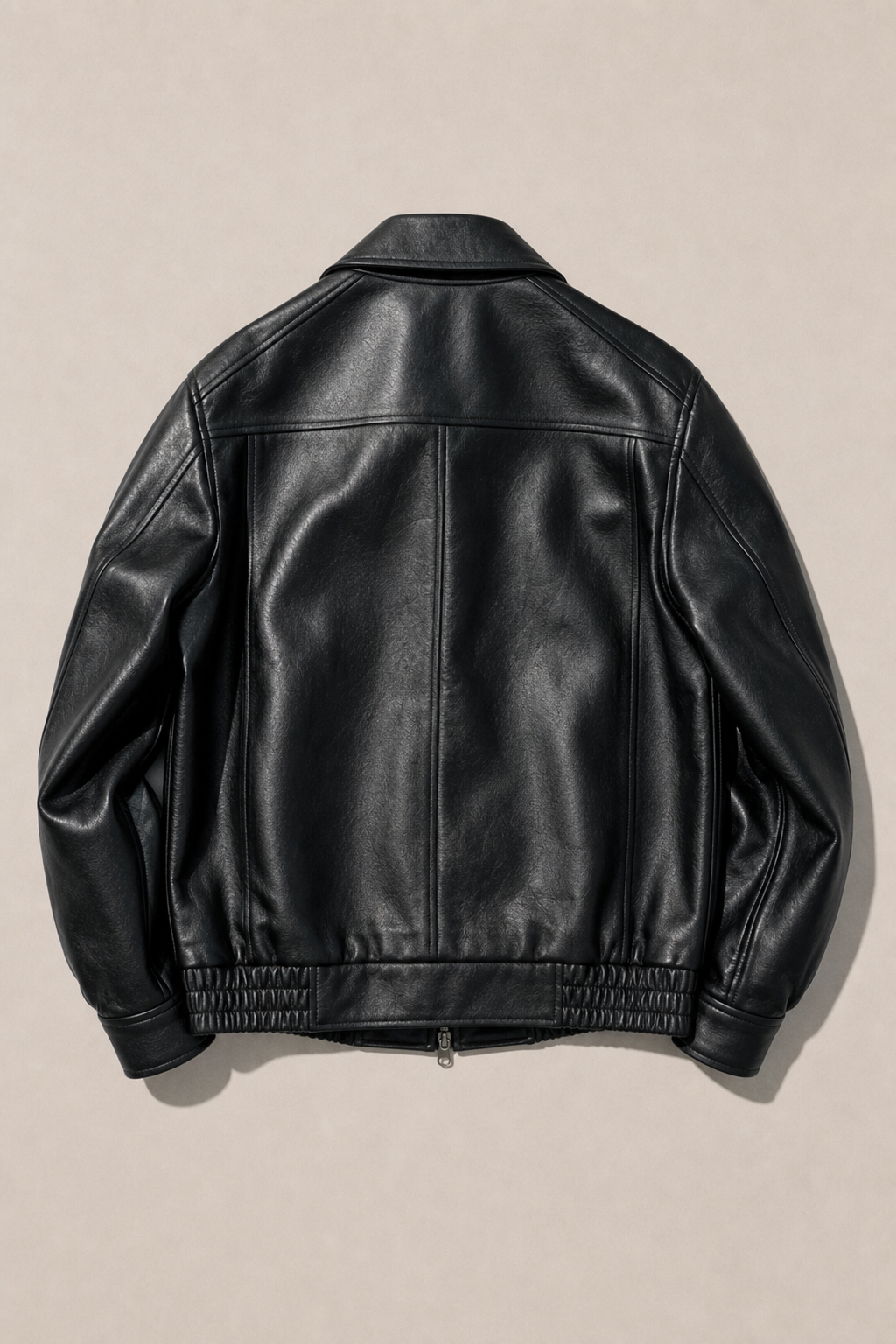 Belmont Leather Jacket in Black — back view