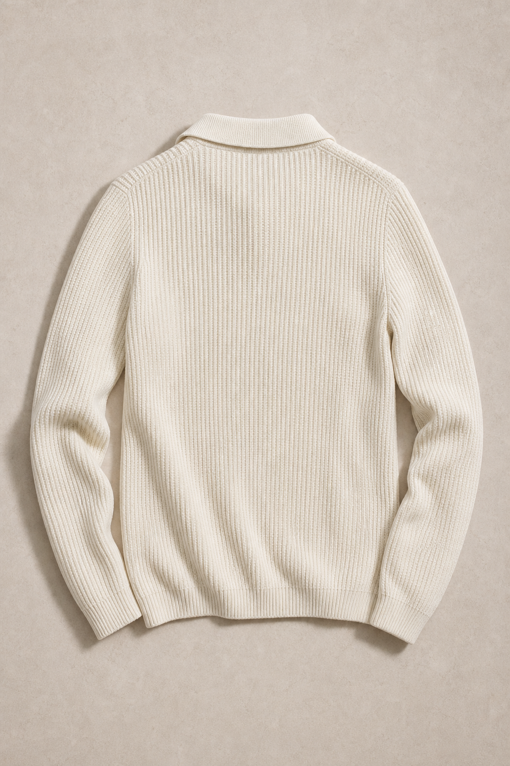 Bergamo Quarter Zip Sweater in Cream — back view