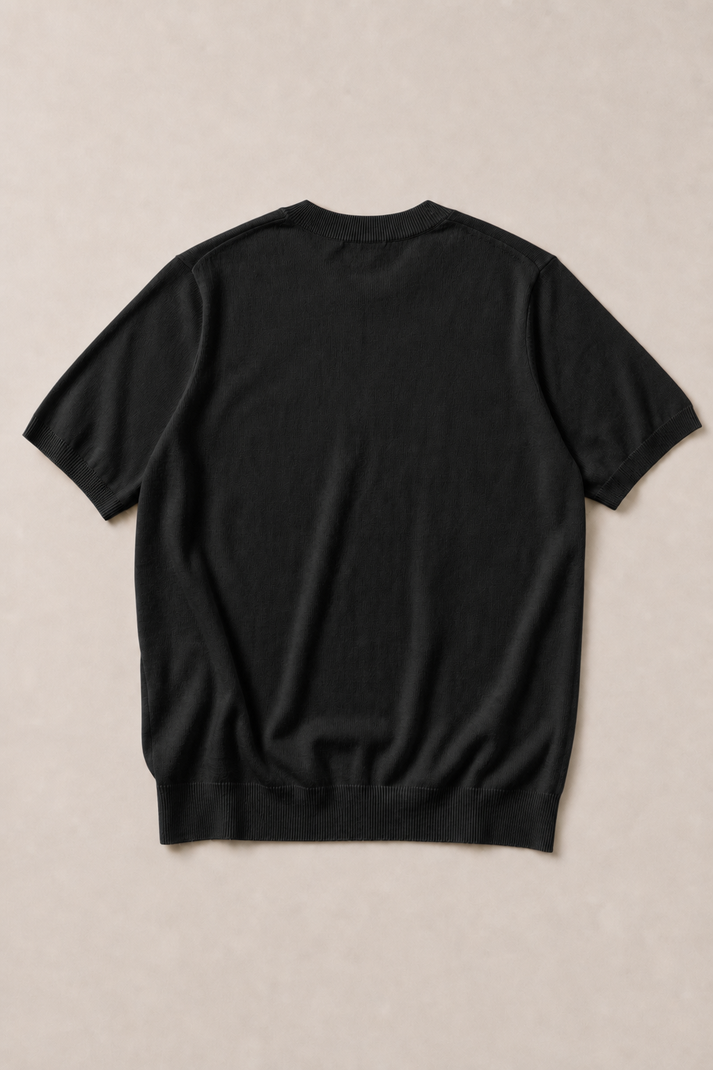 Burano Knitted T-Shirt in Black — back view