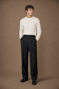 Catania Chinos in Black on model - front pose