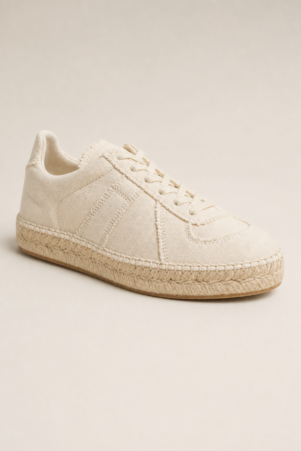 Cetara Espadrilles in Cream - angle view