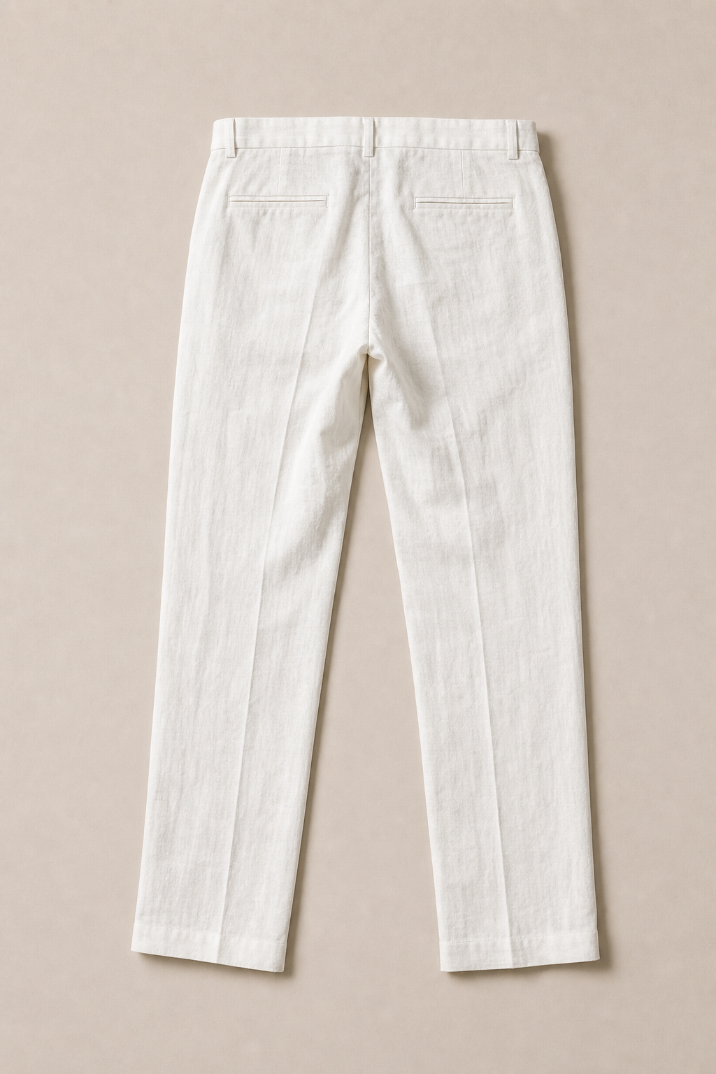Comfort Linen Trousers in Ivory - back view