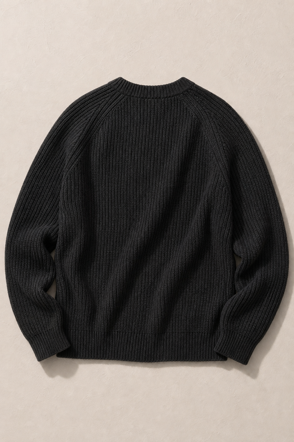 Como Textured Sweater in Black — back view