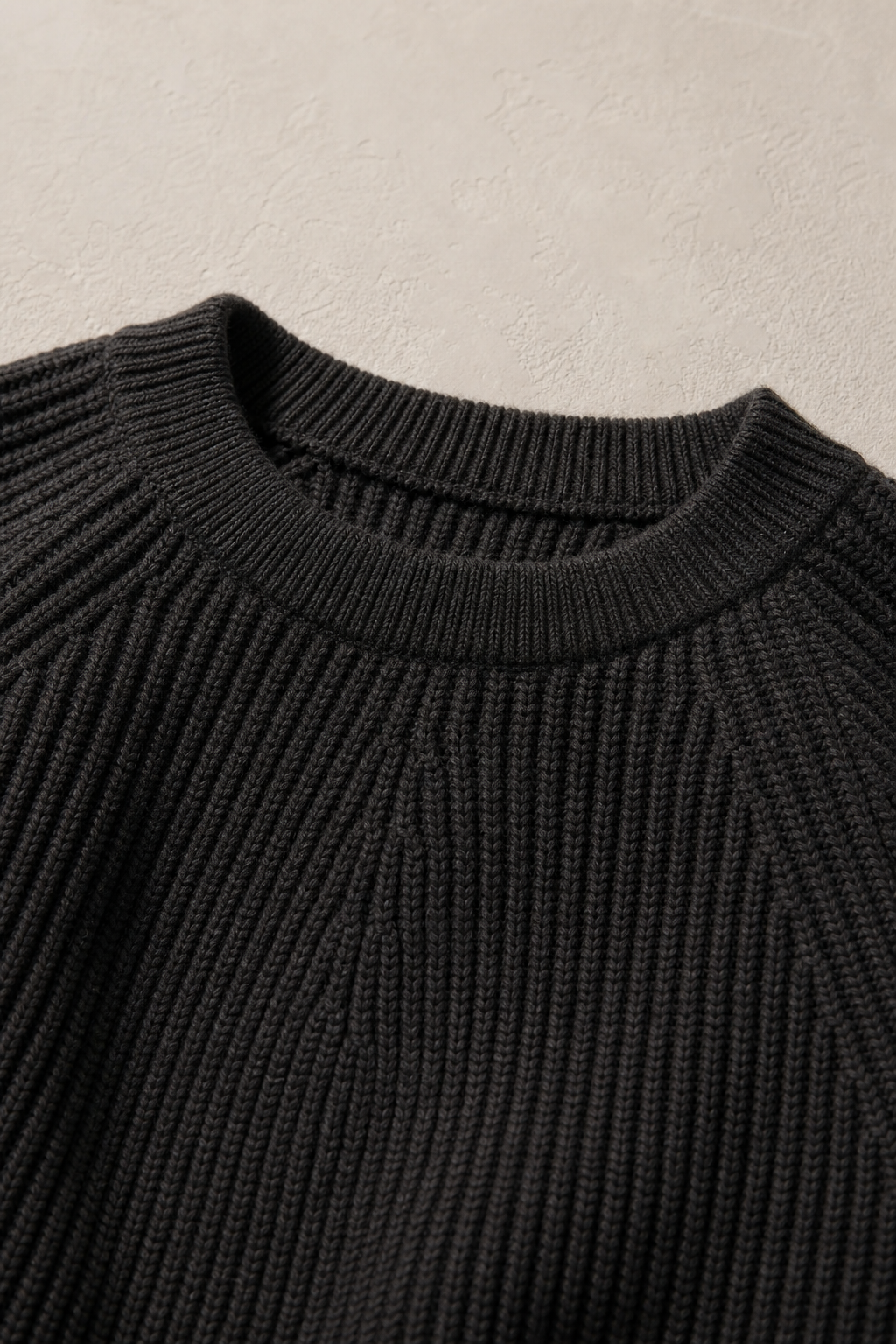 Como Textured Sweater in Black — fabric detail