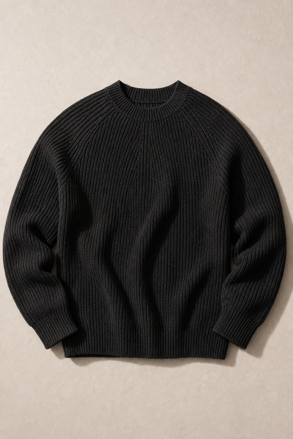 Como Textured Sweater in Black — front view
