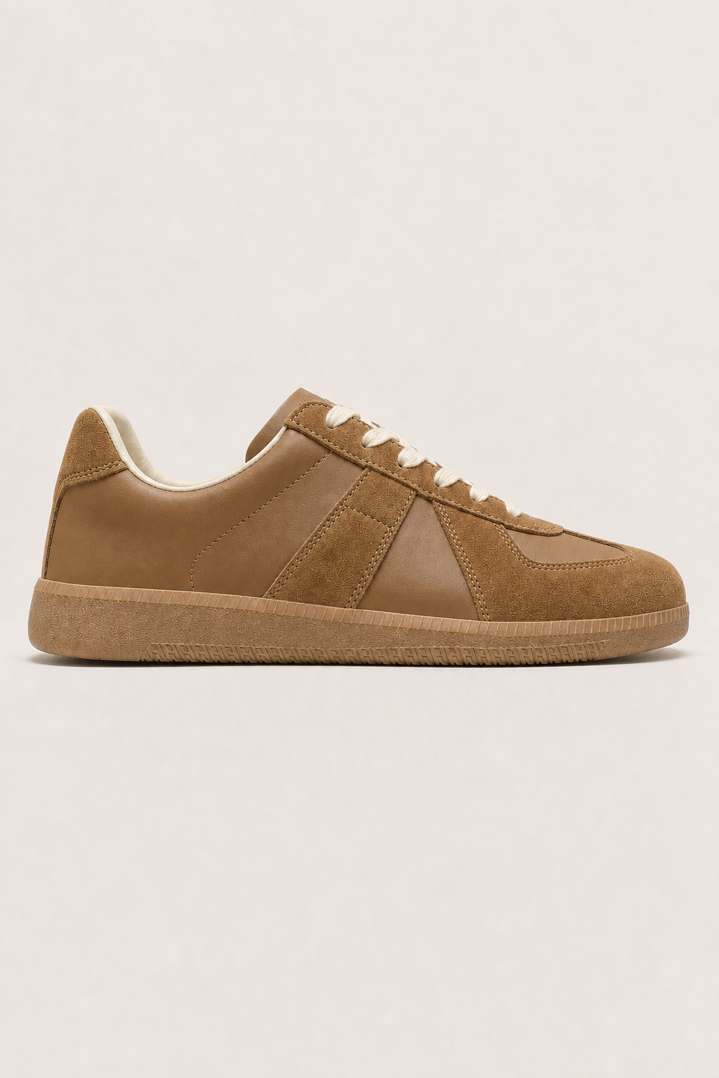 Corsica Leather Sneakers in Camel - side view