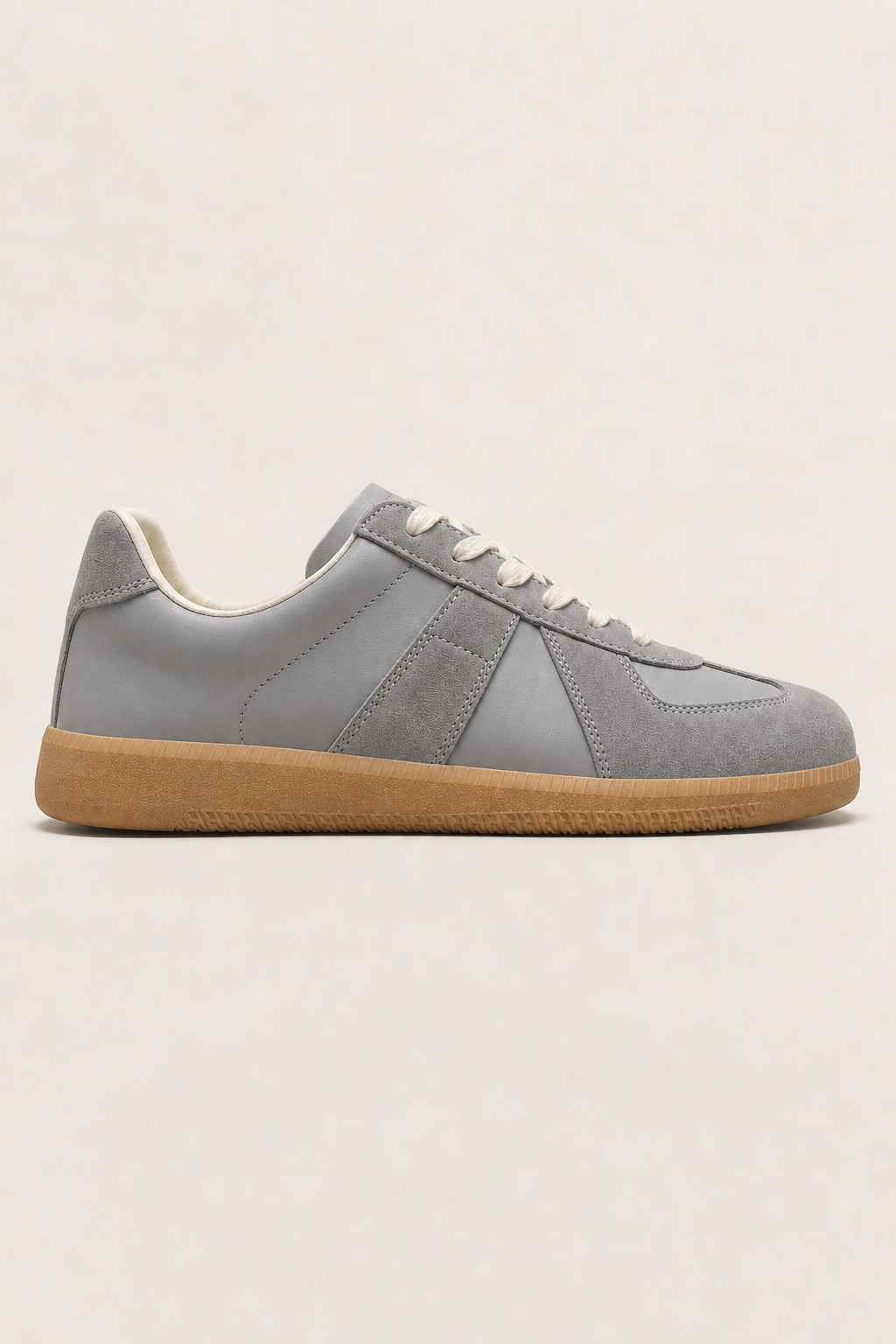 Corsica Leather Sneakers in Grey - side view