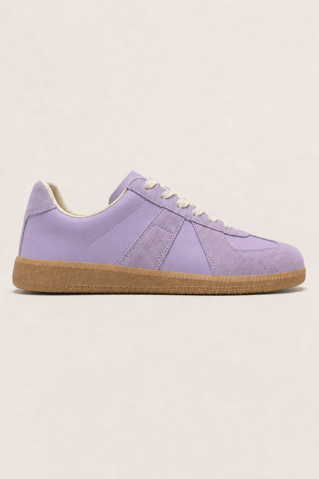 Corsica Leather Sneakers in Lavender - side view