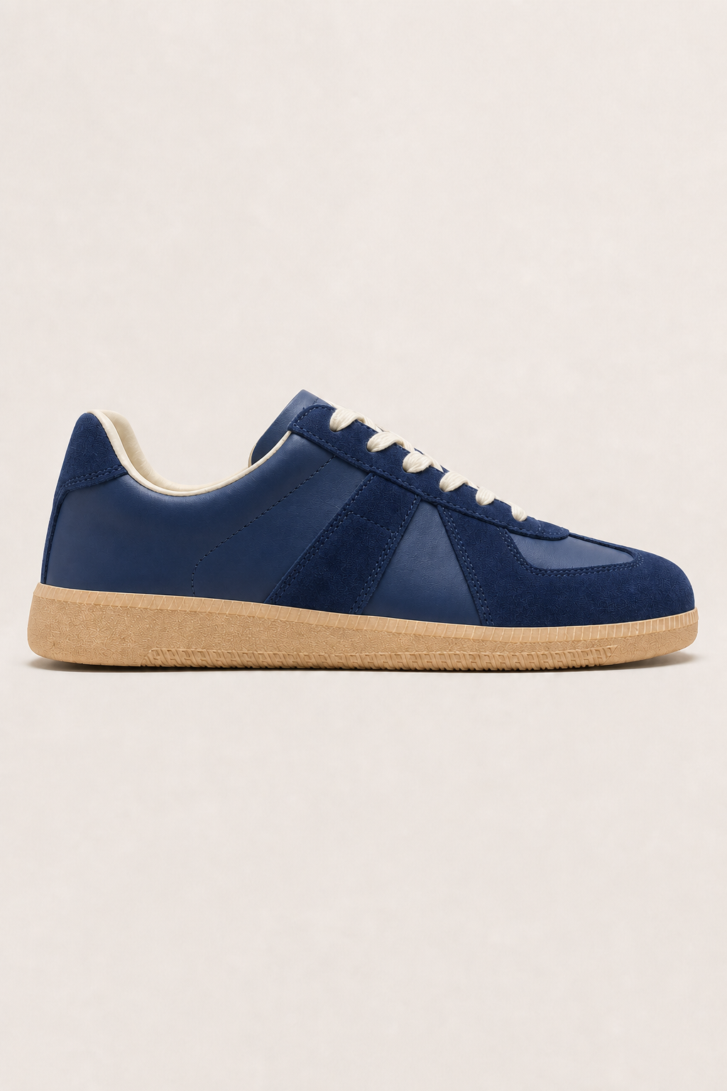 Corsica Leather Sneakers in Navy - side view