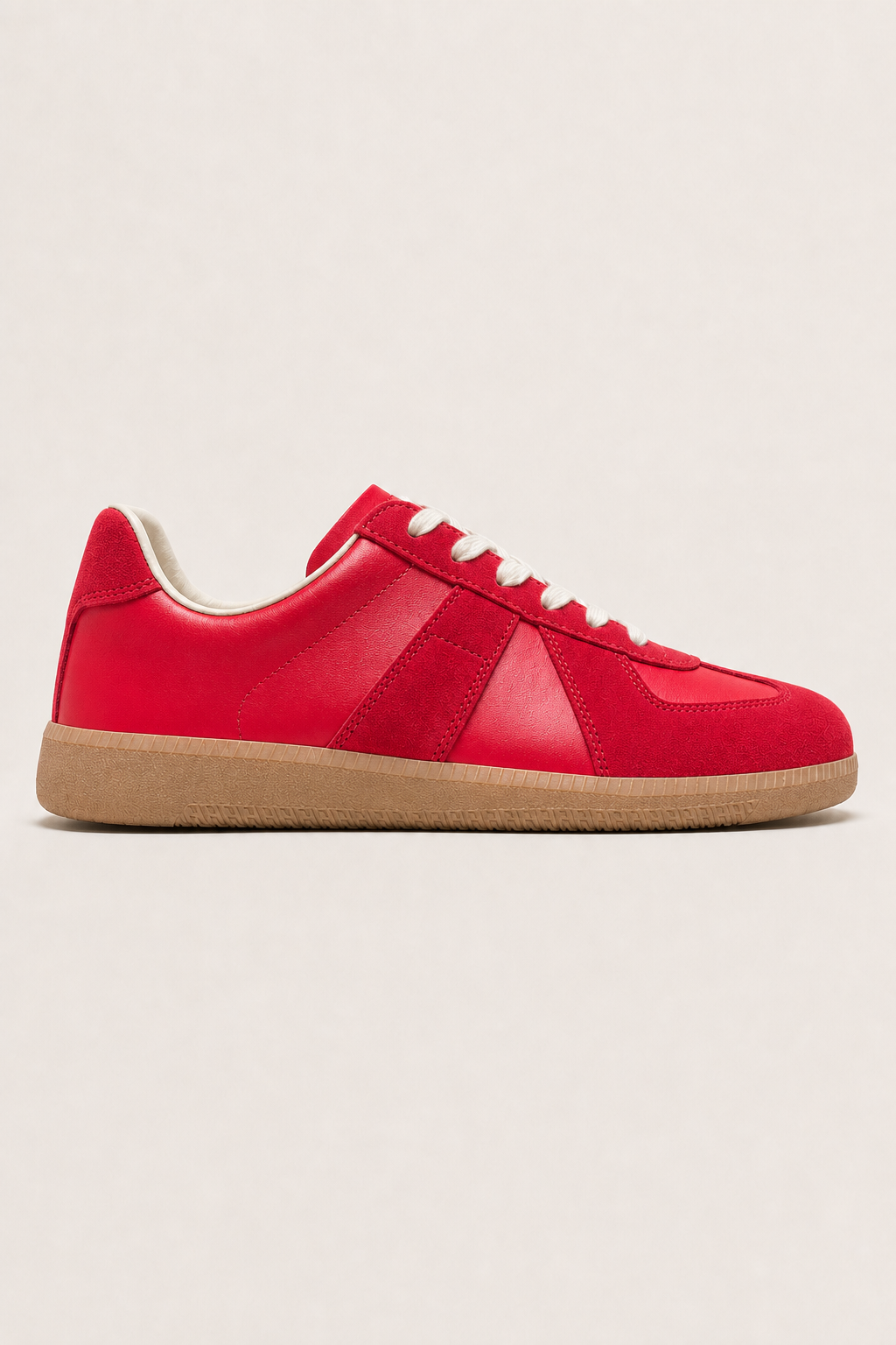 Corsica Leather Sneakers in Red - side view