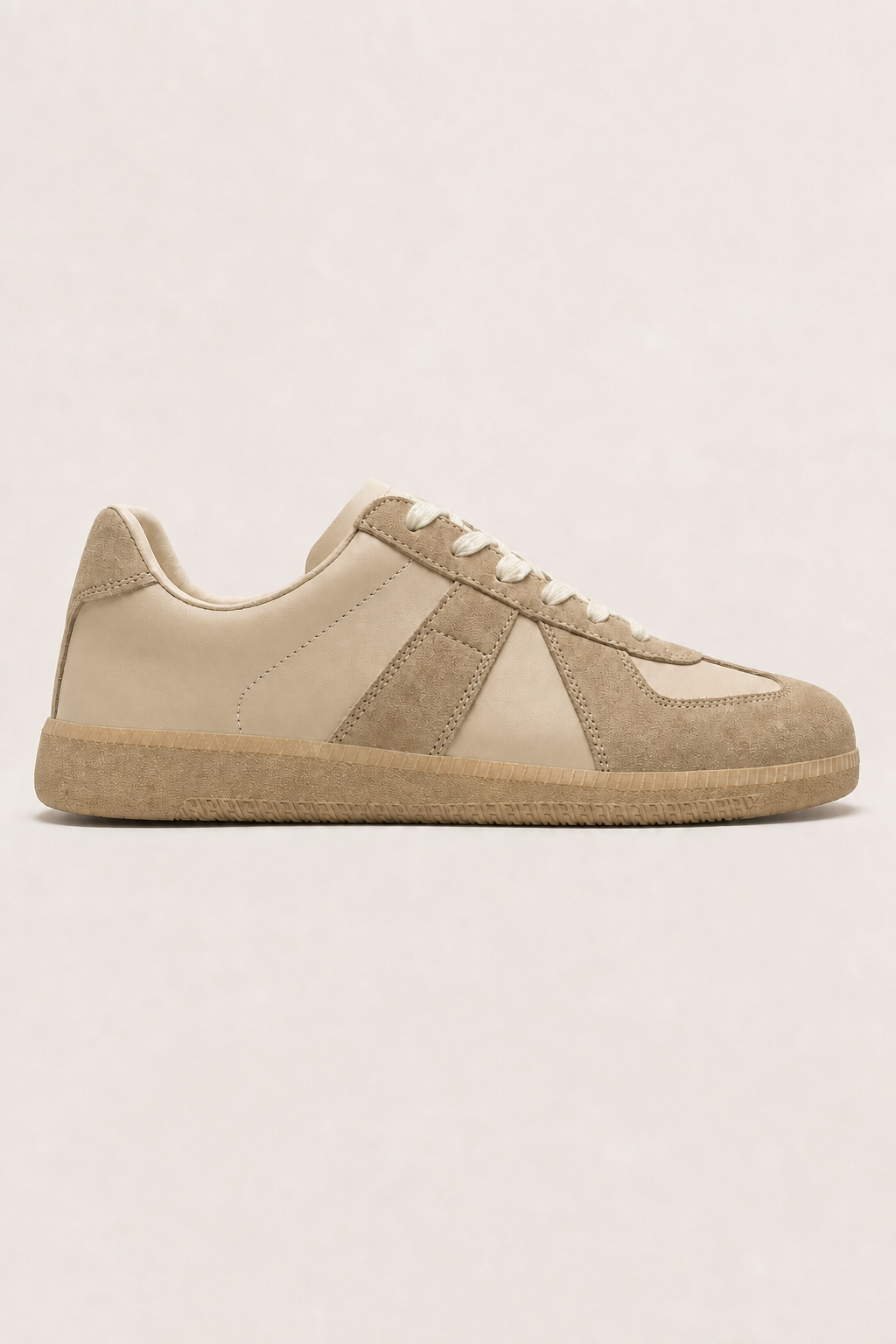 Corsica Leather Sneakers in Sand - side view
