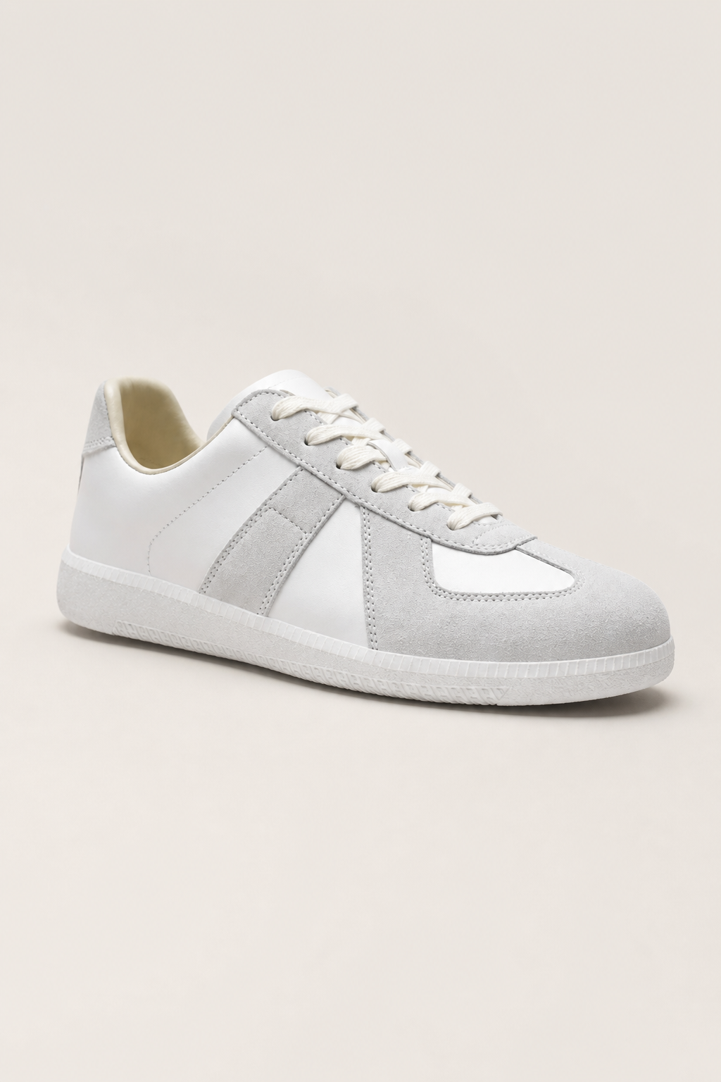 Corsica Leather Sneakers in White - angle view