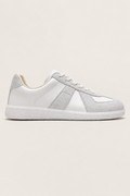 Corsica Leather Sneakers in White - side view