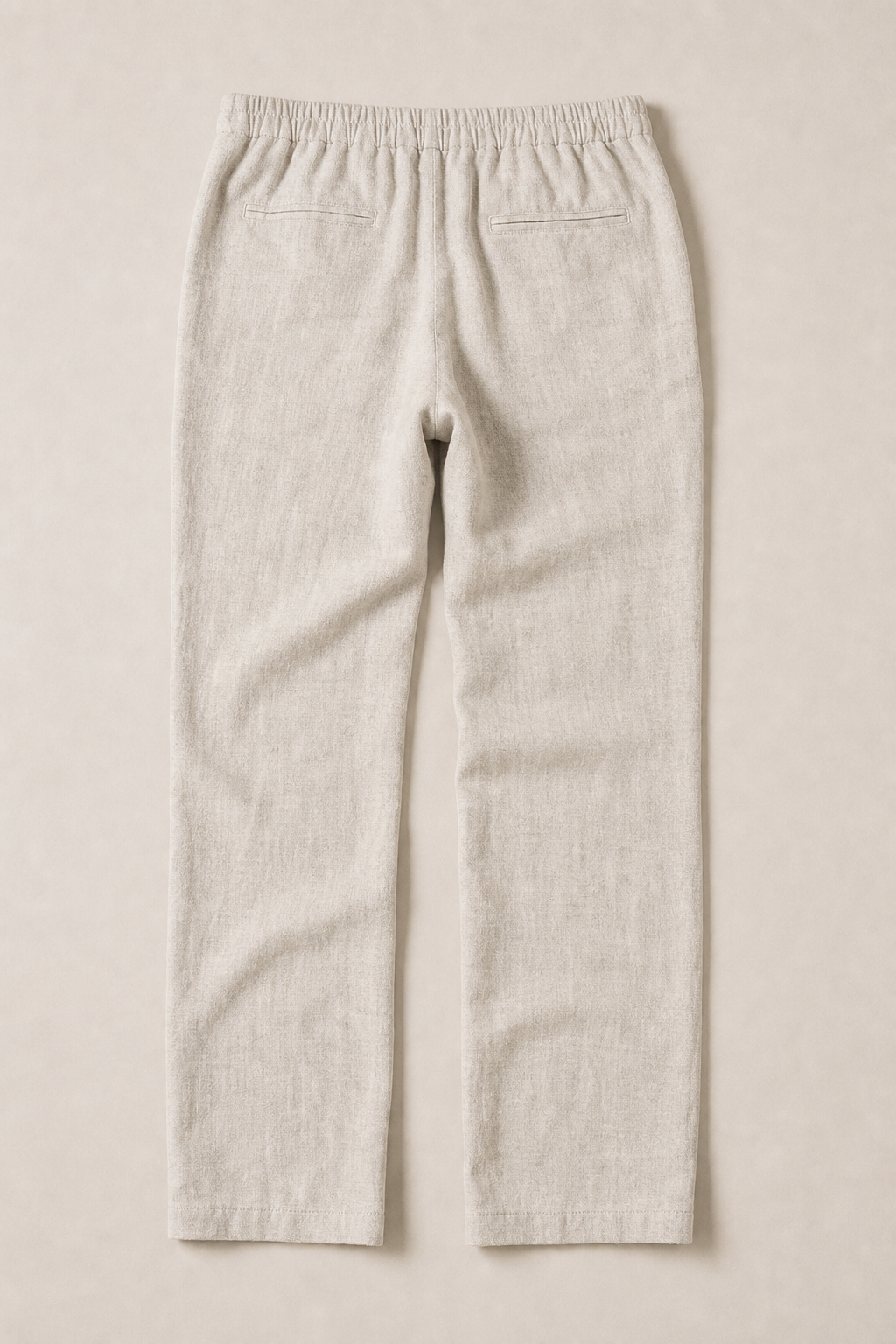 Elba Linen Trousers in Oatmeal - back view