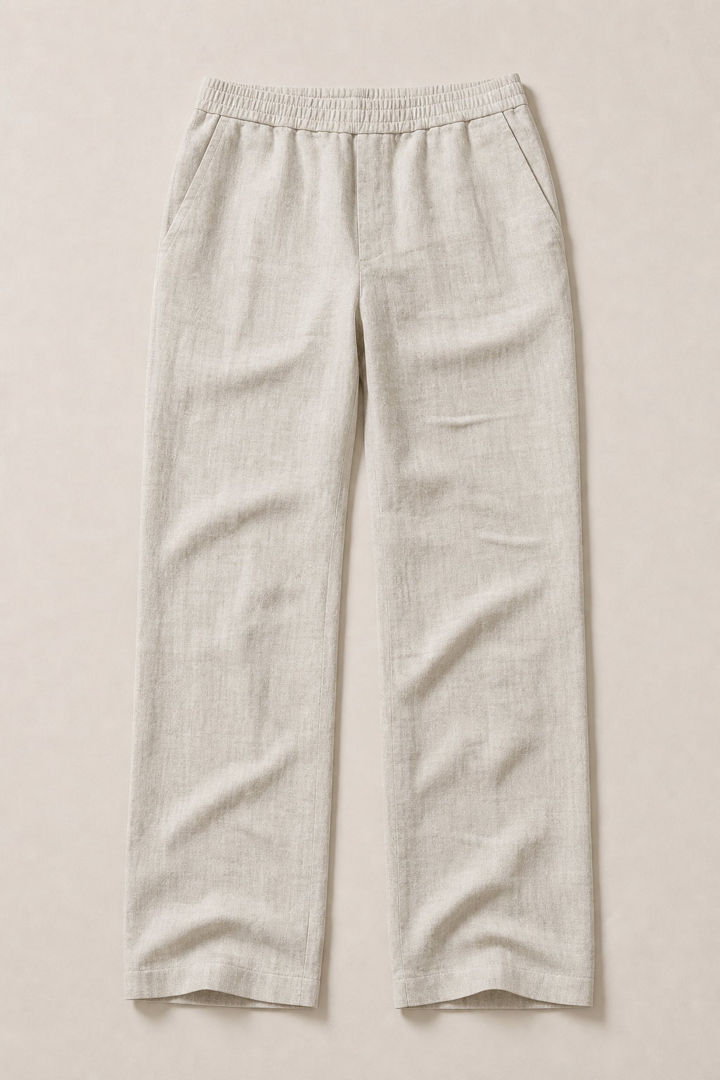 Elba Linen Trousers in Oatmeal - front view