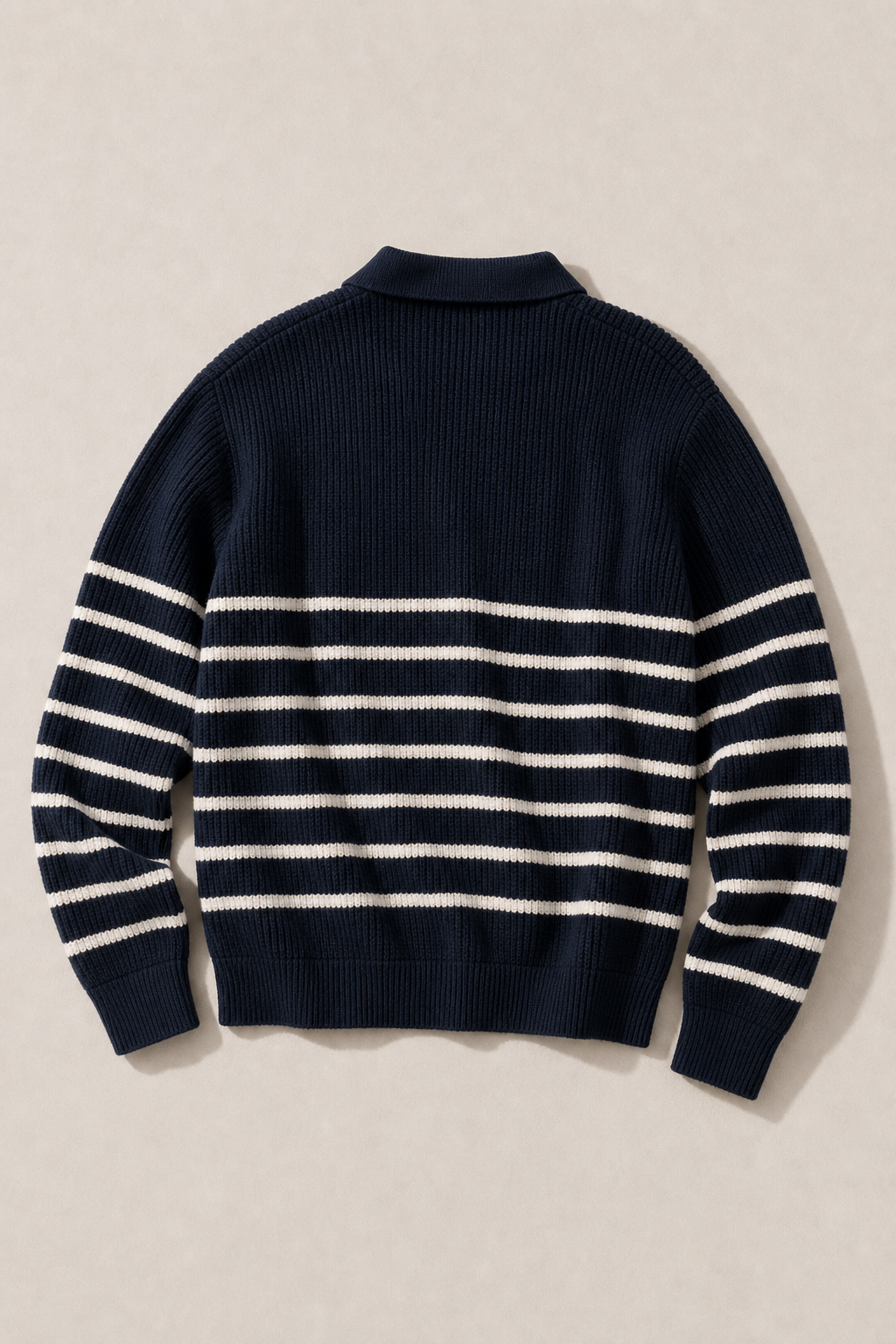 Firenze Quarter Zip Sweater in Navy — back view