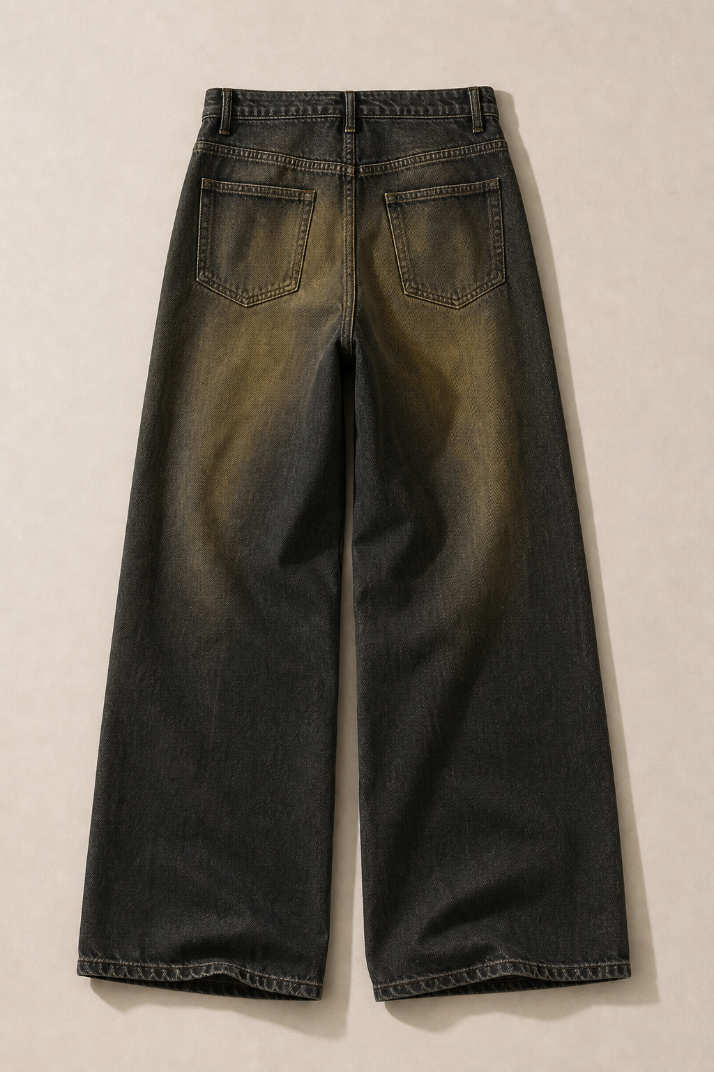 Genova Yellow Wash Relaxed Jeans in Yellow Wash - back view