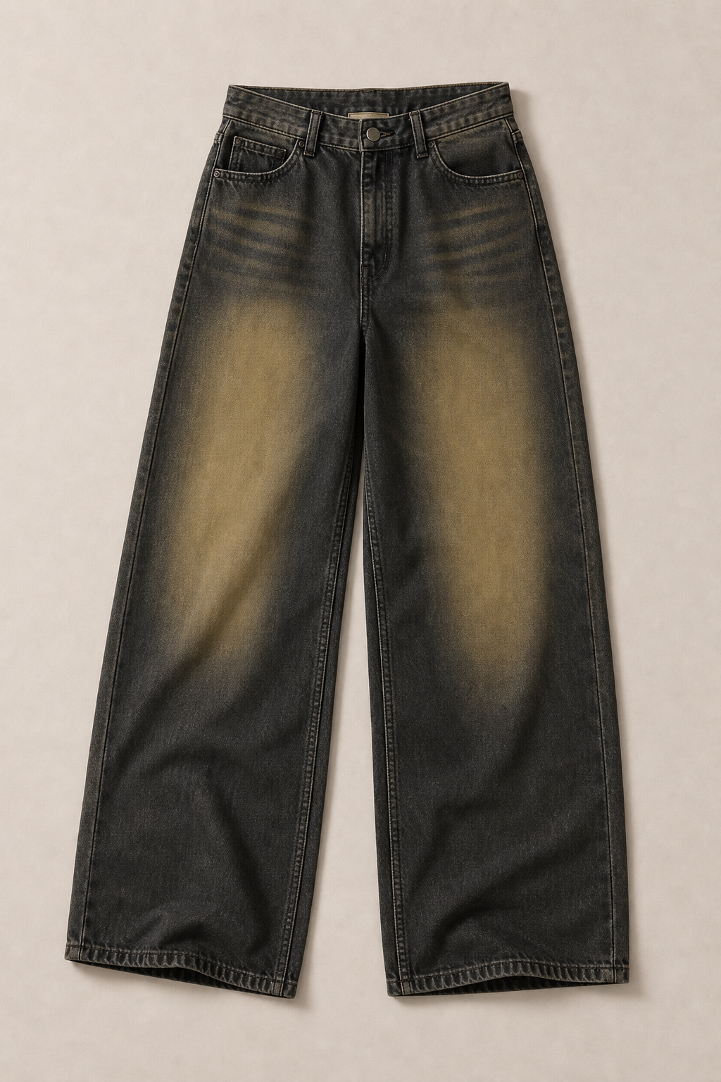 Genova Yellow Wash Relaxed Jeans in Yellow Wash - front view
