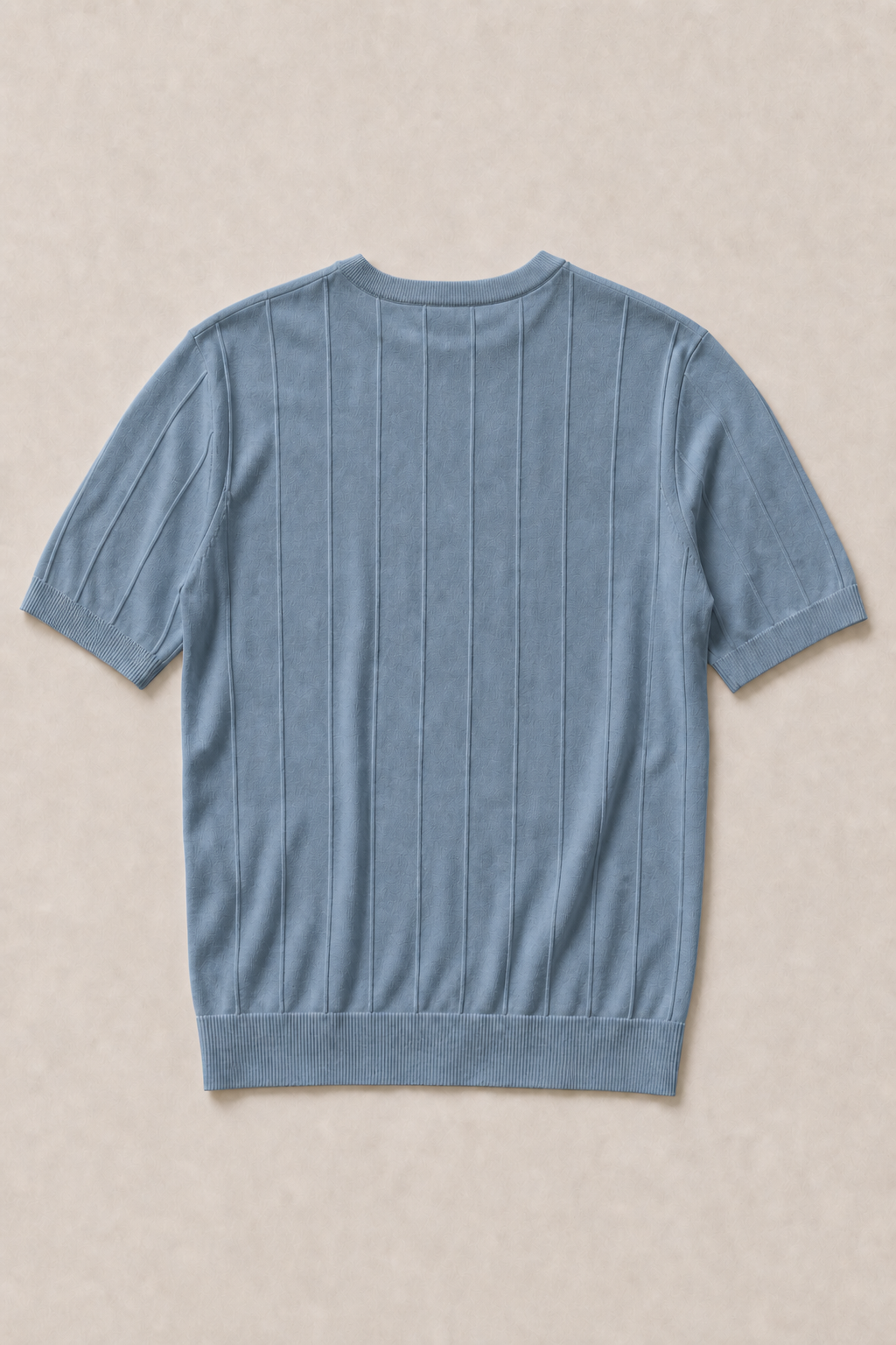 Hydra Pleated T-Shirt in Dusty Blue — back view